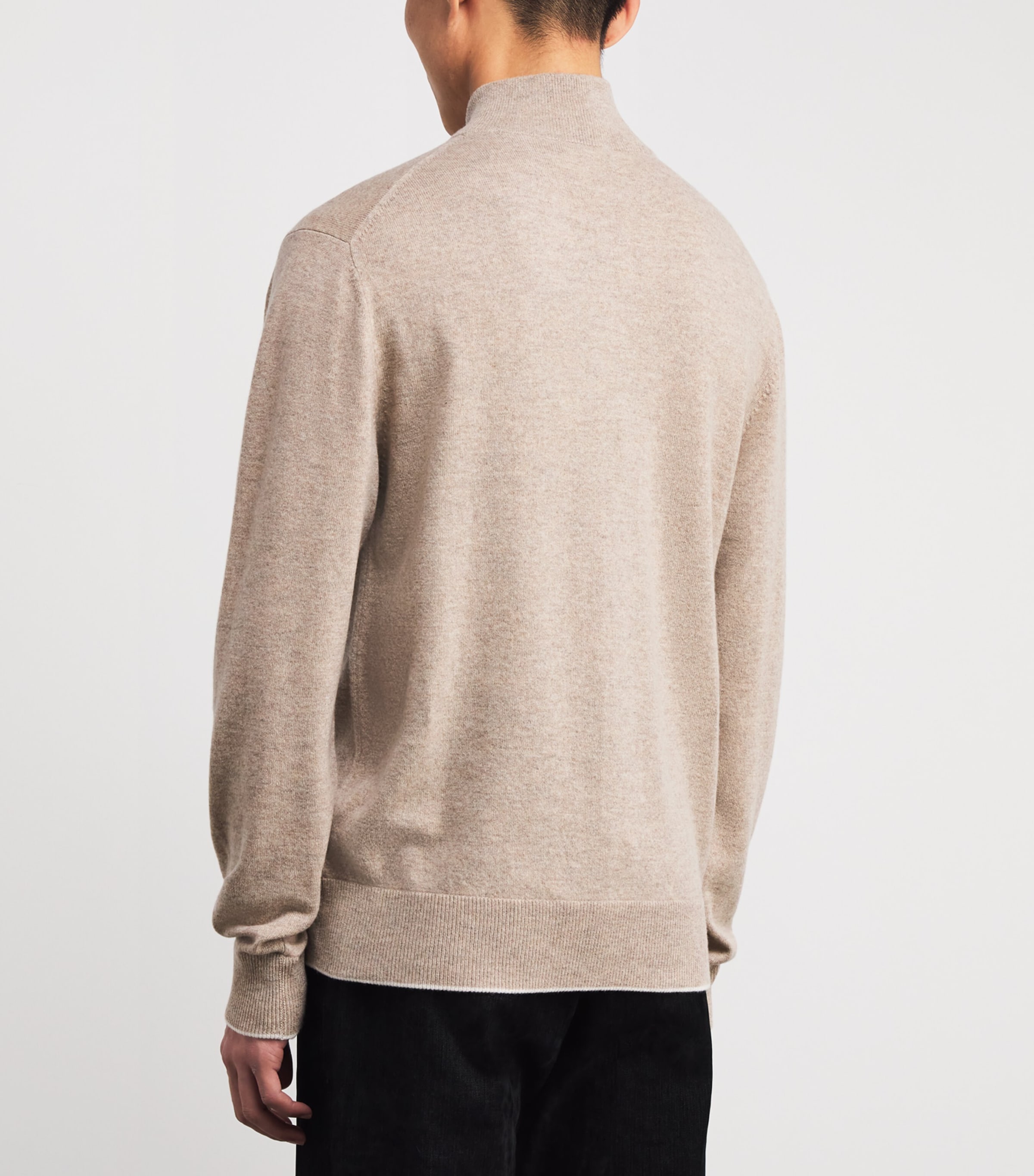 Cashmere Knightsbridge Zip Cardigan OATMEAL Image 4