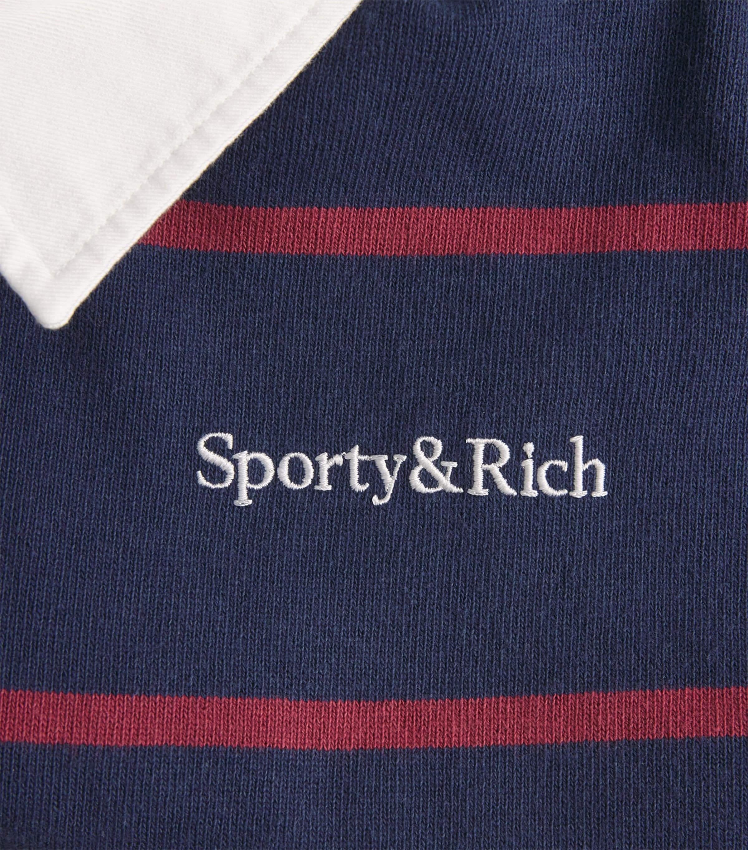 Cotton Rugby Polo Shirt 3980 DRK NVY/WH/MERL Image 5