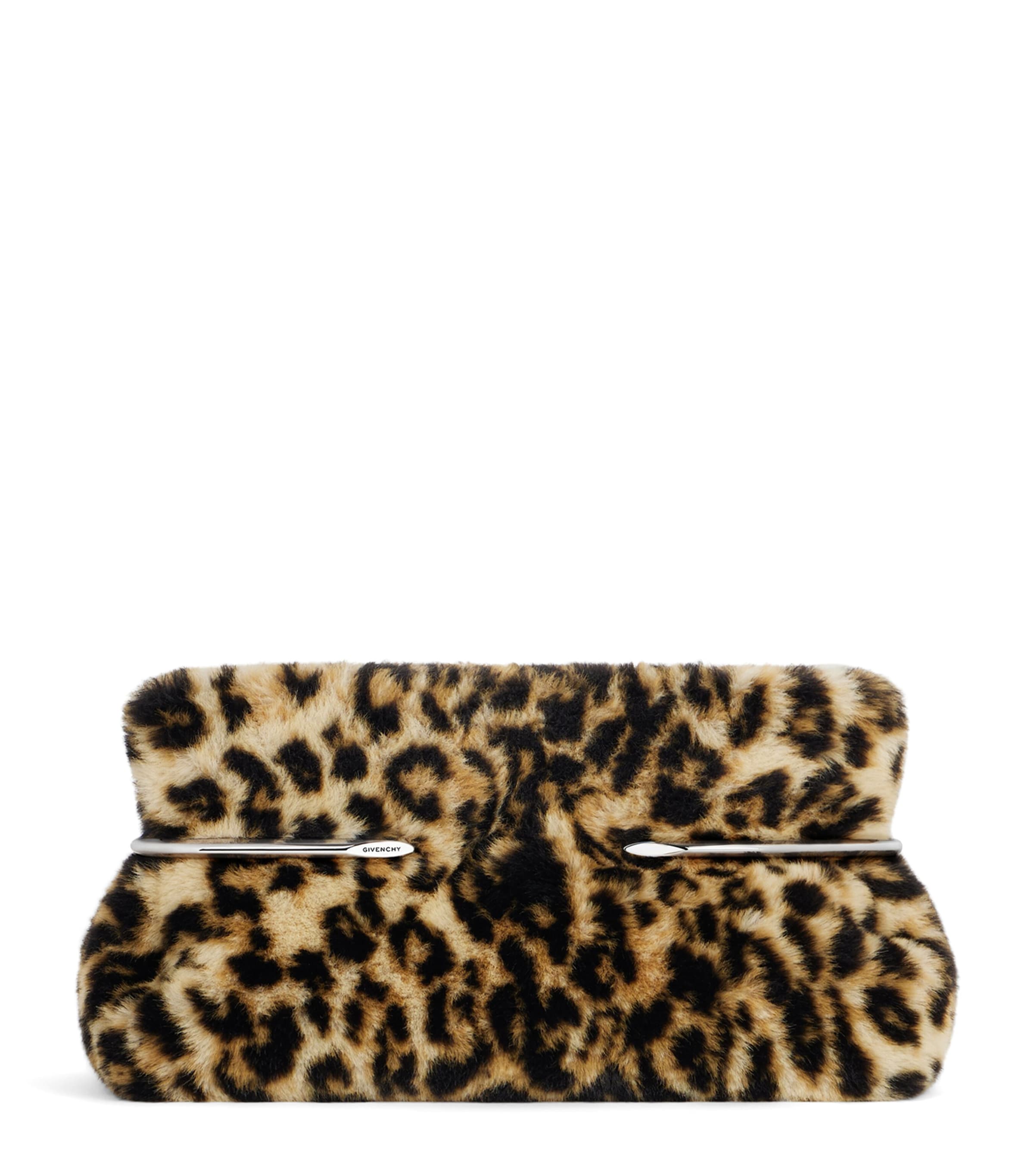 Givenchy Plush Leopard Pinch Clutch Image 1