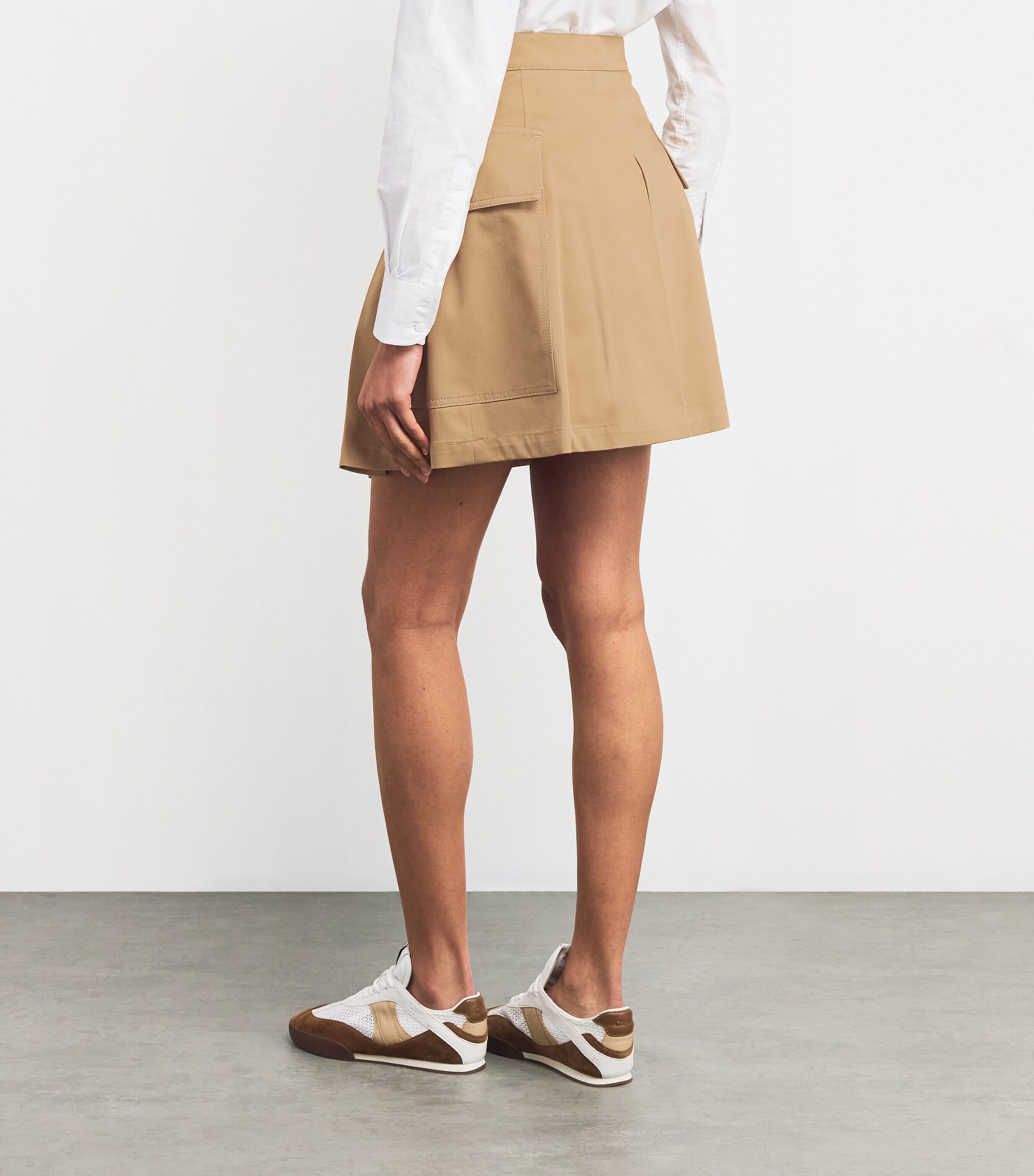 Cotton Mini Skirt BEIGE Image 4