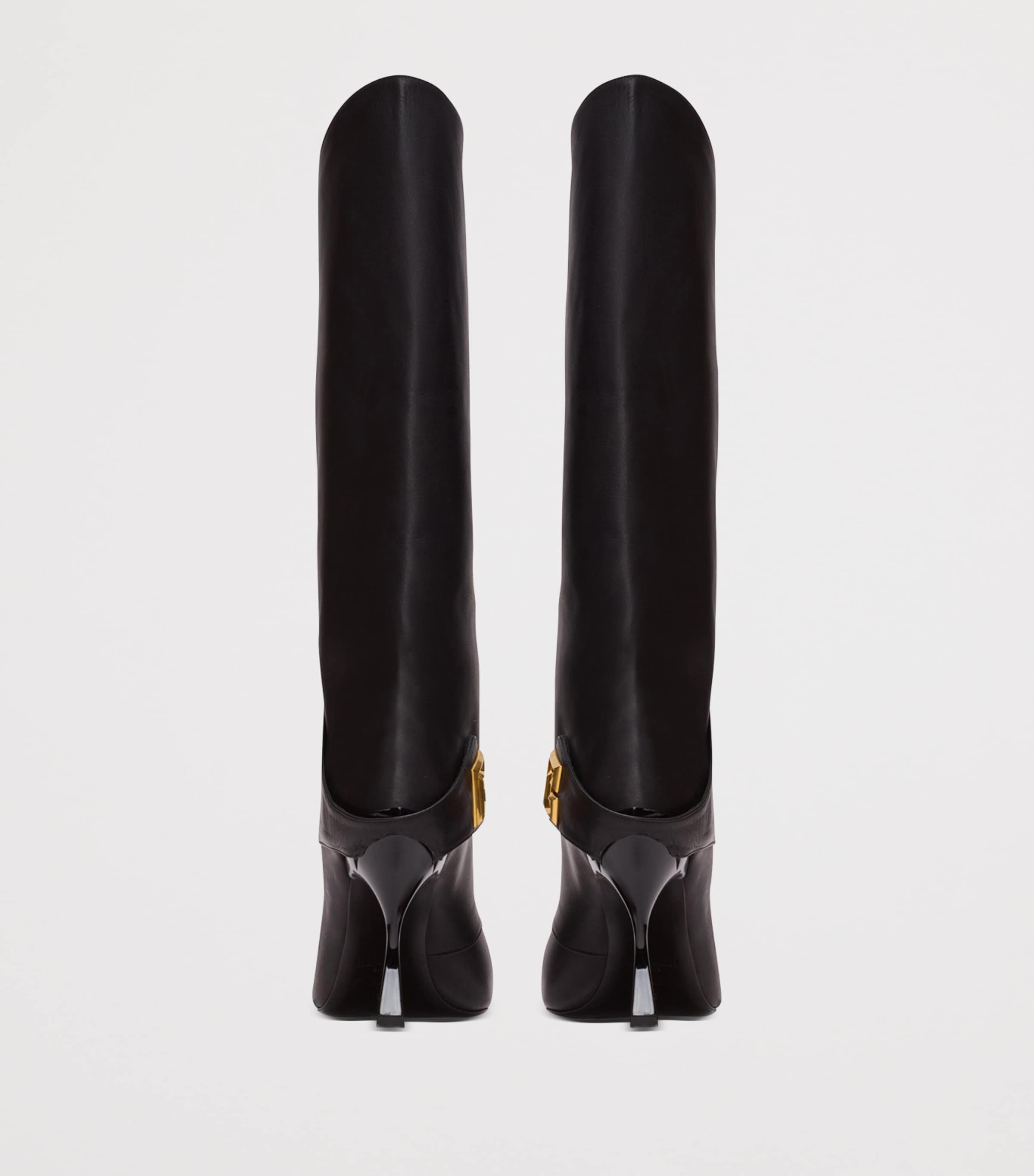 Leather Twist Heel Boots 95 0PA NOIR Image 6