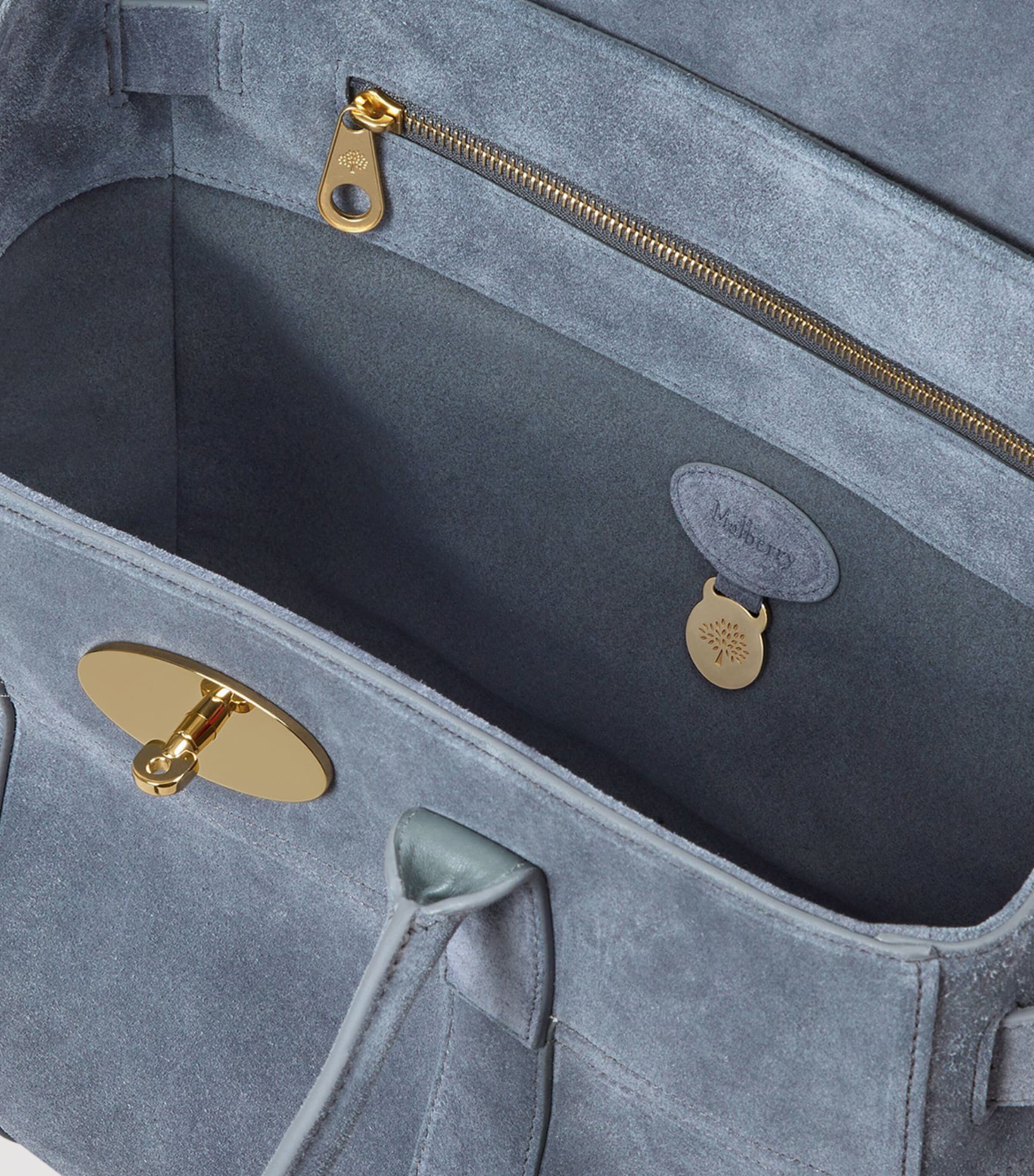 Mulberry Suede Bayswater Top-Handle Bag Foggy Grey Image 4