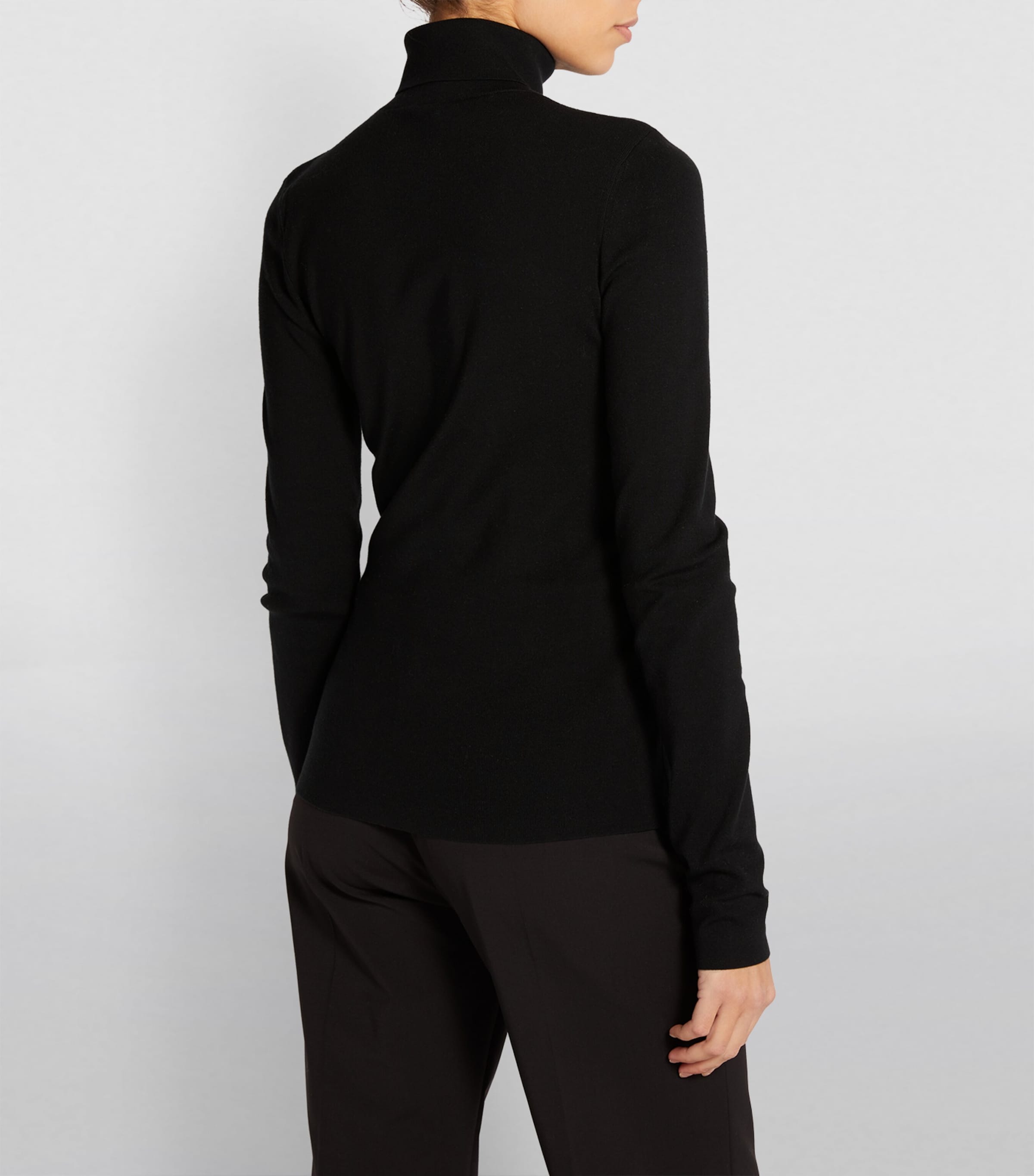 Silk Stretch High Neck Top BLACK Image 4