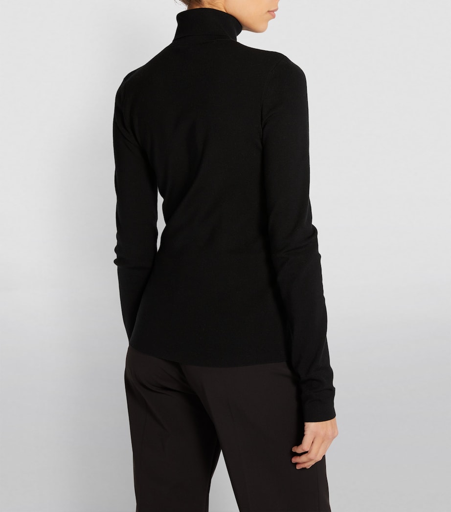 Silk Stretch High Neck Top BLACK Image 4