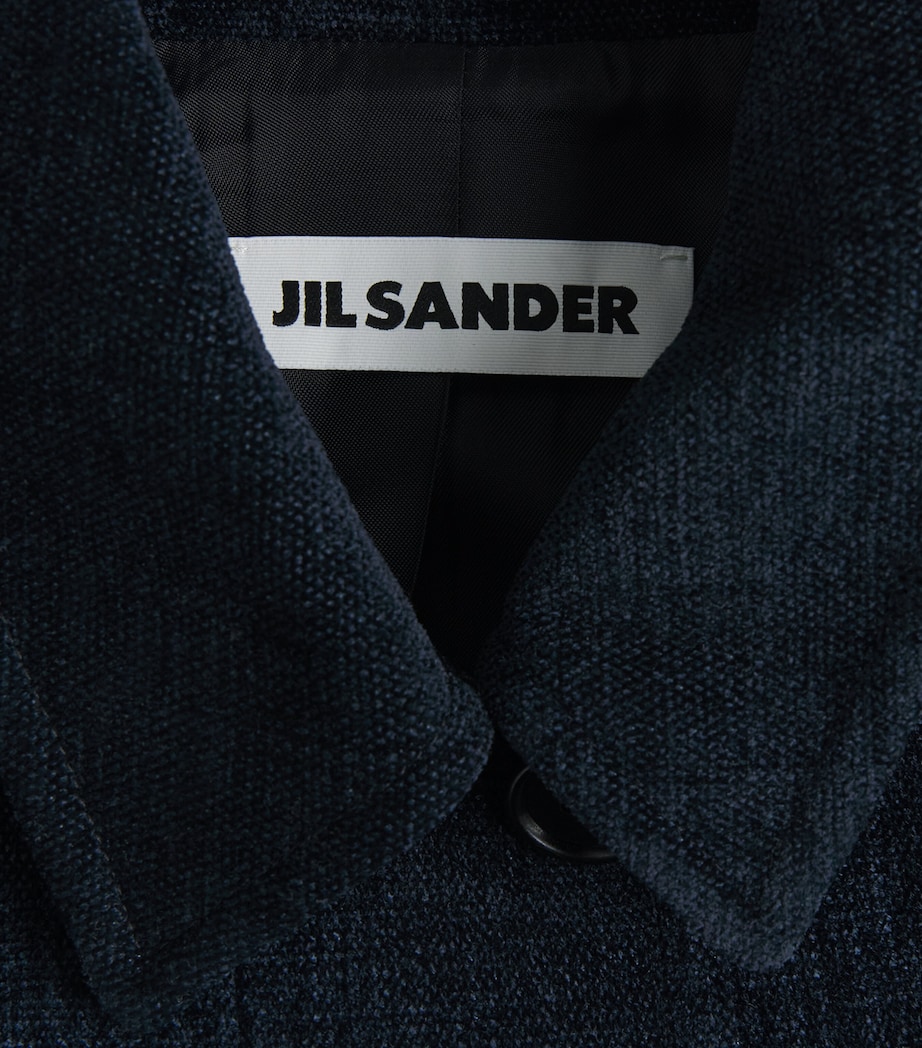 Jil Sander Womens Chenille Car Coat Midnight Image 6
