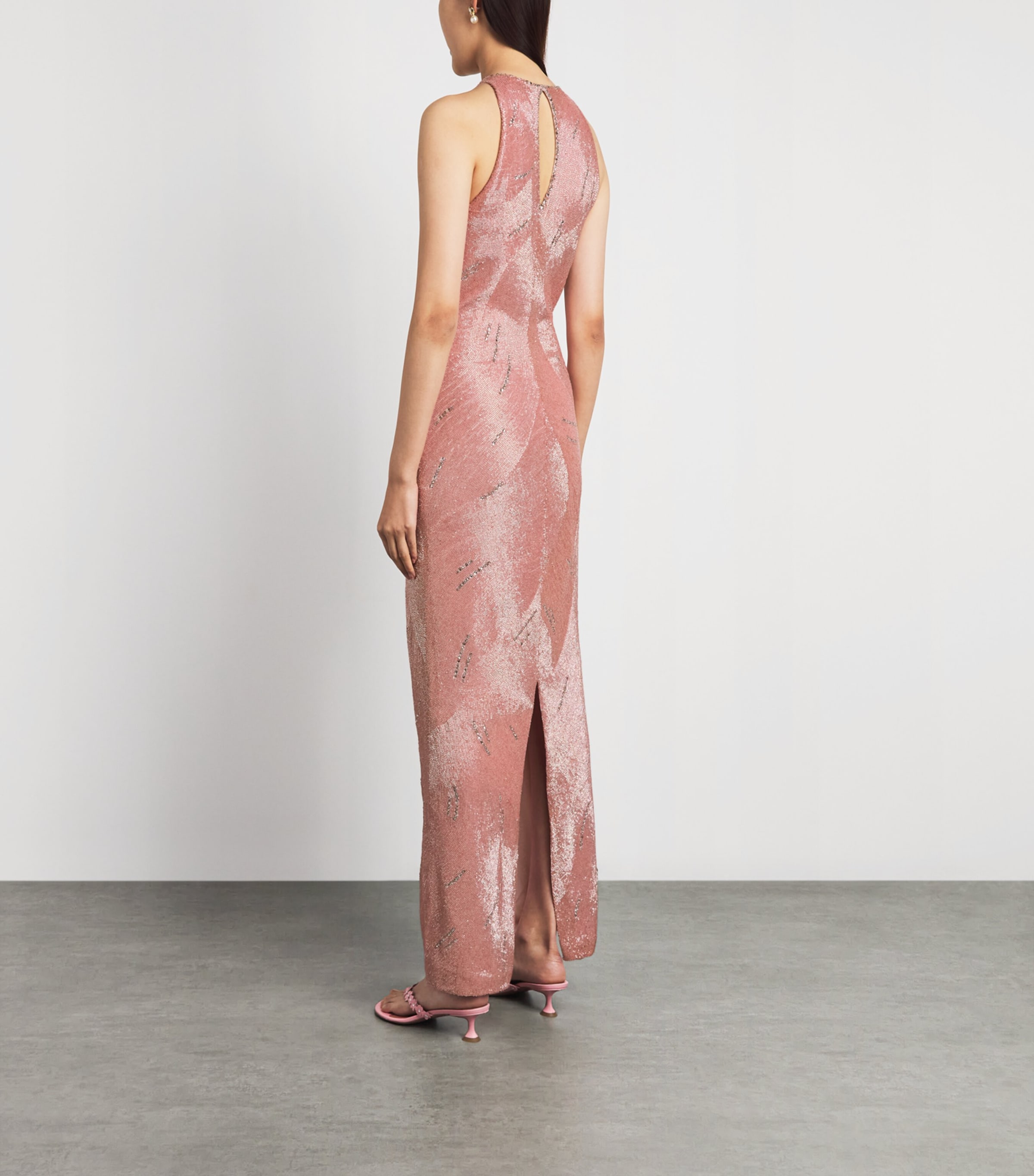 Clio Peppiatt Womens Embellished Delphine Gown Rose Image 4