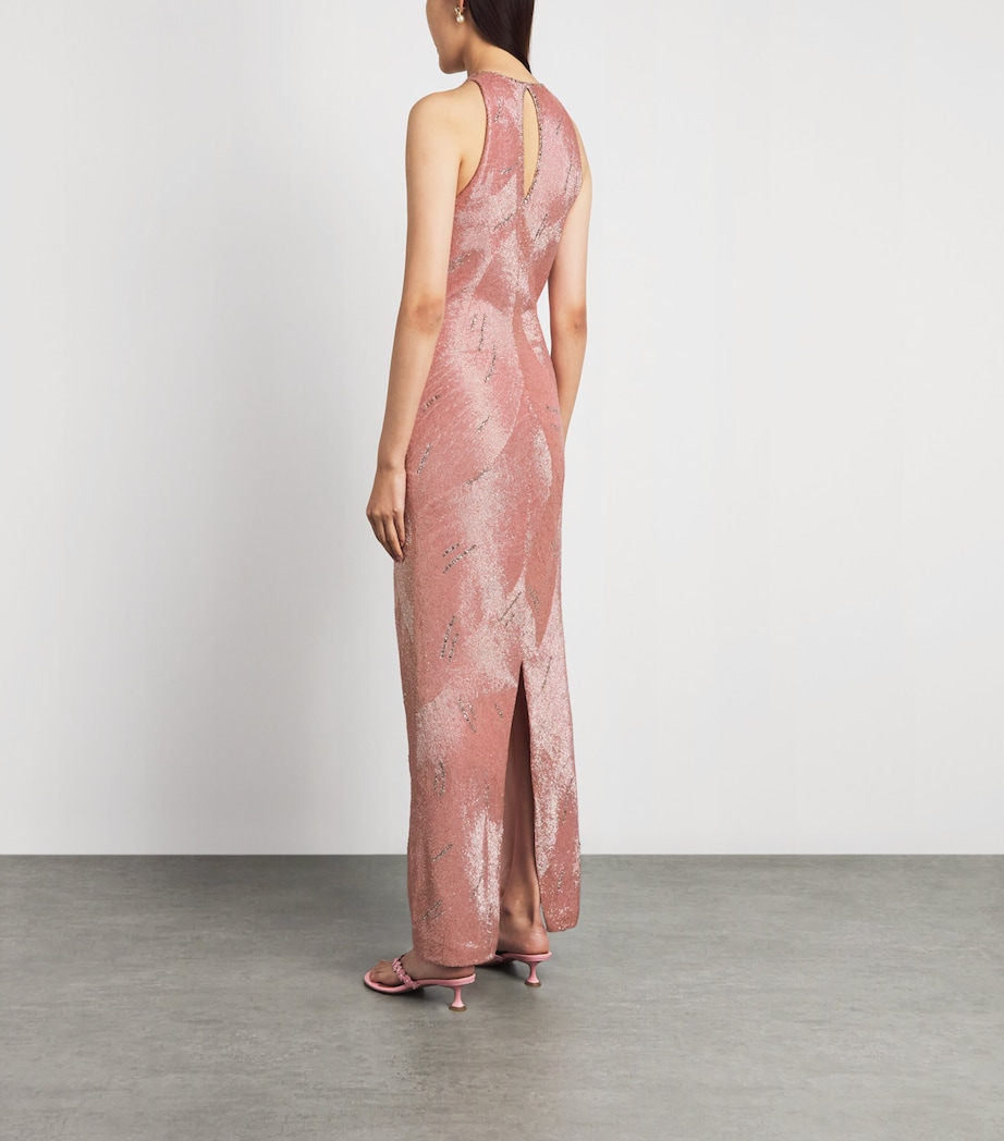 Clio Peppiatt Womens Embellished Delphine Gown Rose Image 4