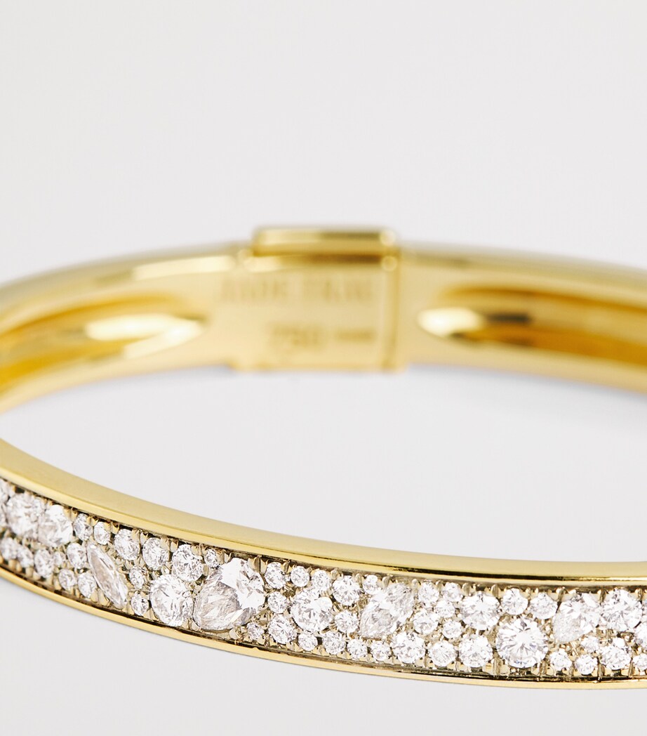 Medium Yellow Gold and Diamond Billie Bangle YELLOW GOLD Image 6