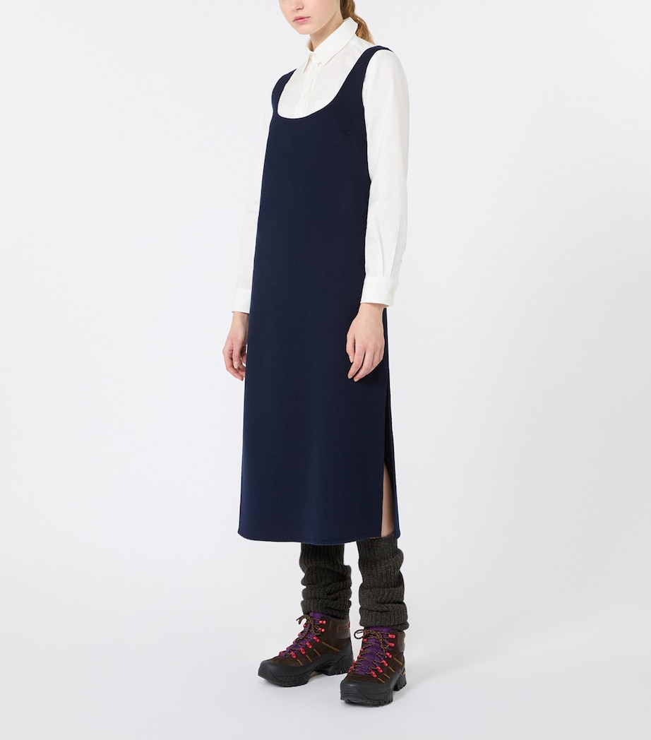 Weekend Max Mara Womens Wool-Blend Shift Midi Dress Midnightblue Image 3