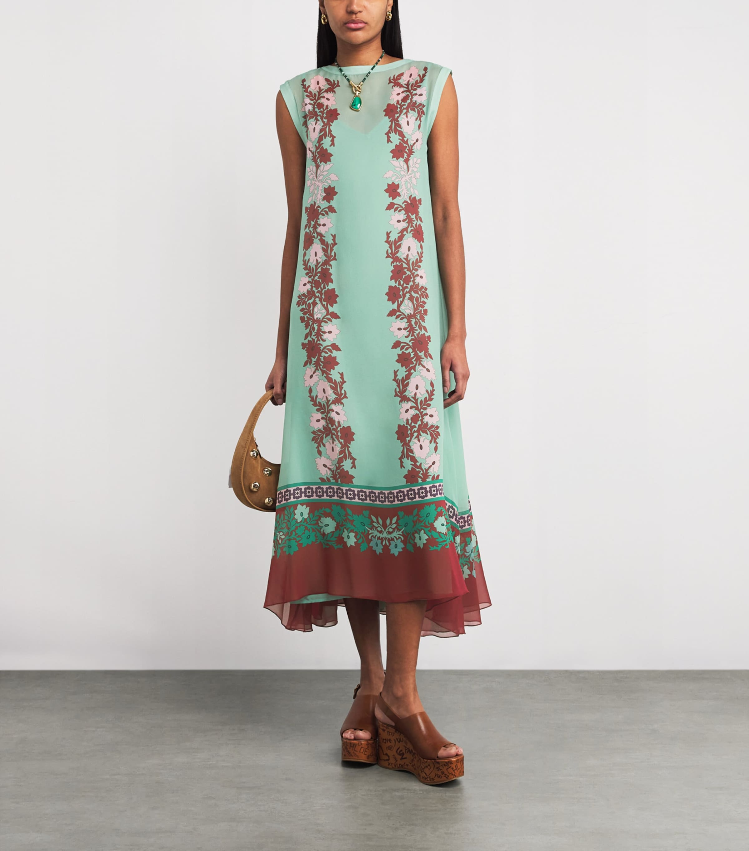 Silk Chiffon Printed Maxi Dress GR11REGALIA PLACEE Image 2