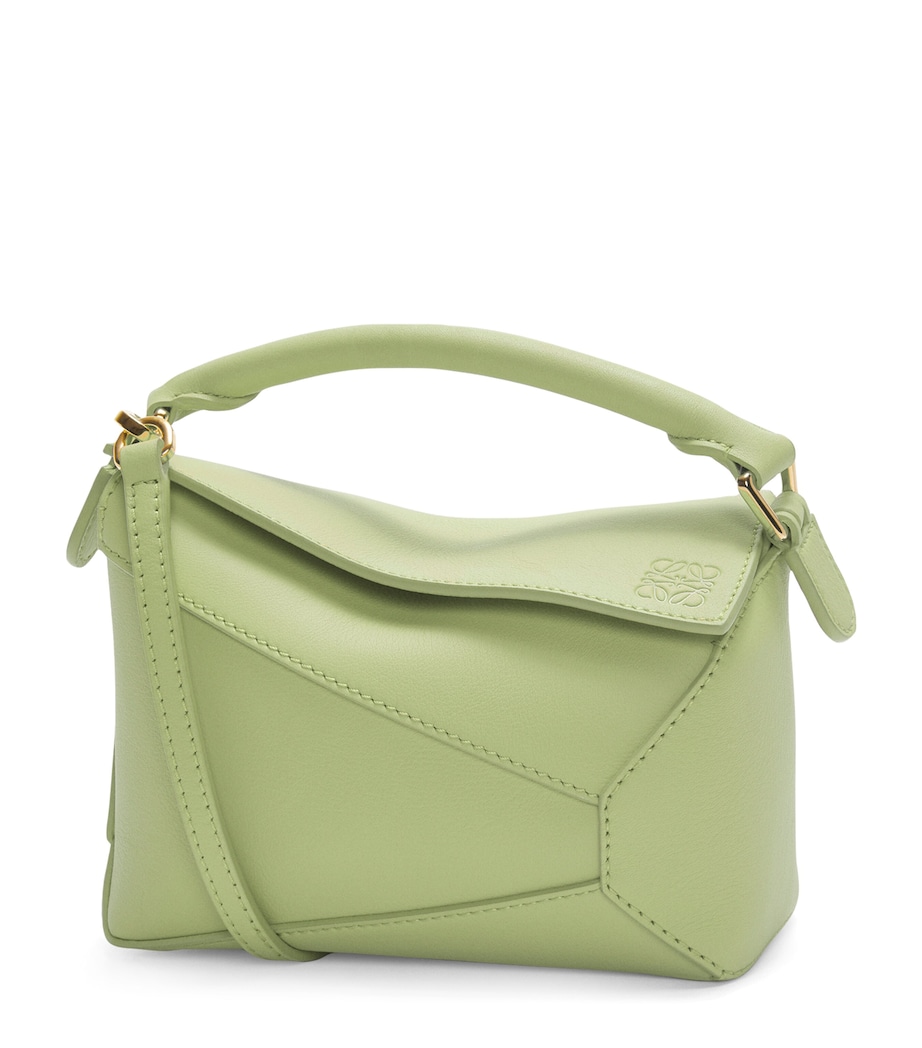 LOEWE Mini Leather Puzzle Edge Top-Handle Bag Light Pear Image 1