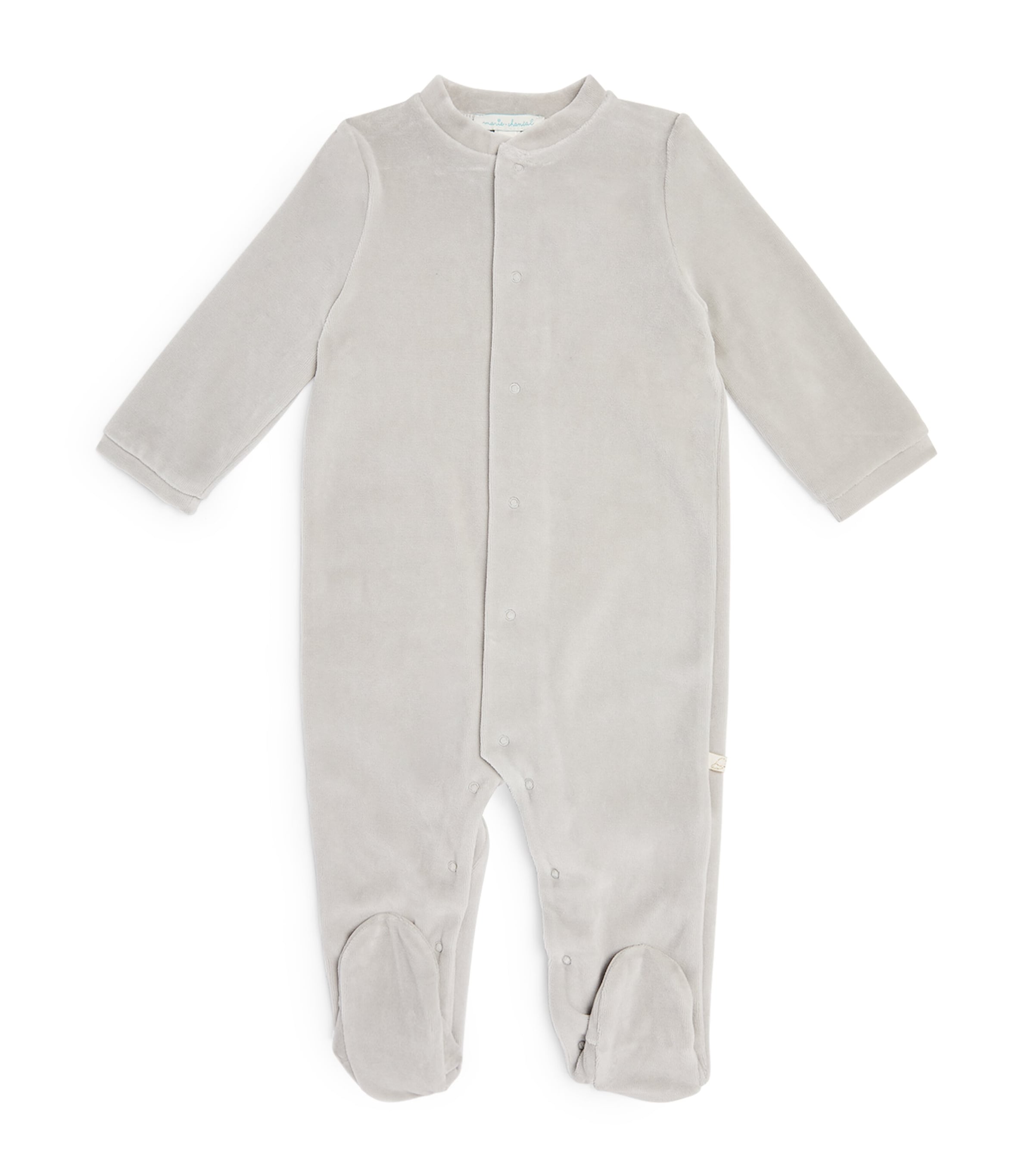 Shop Marie-chantal Velour Angel Wings All-in-one In Grey
