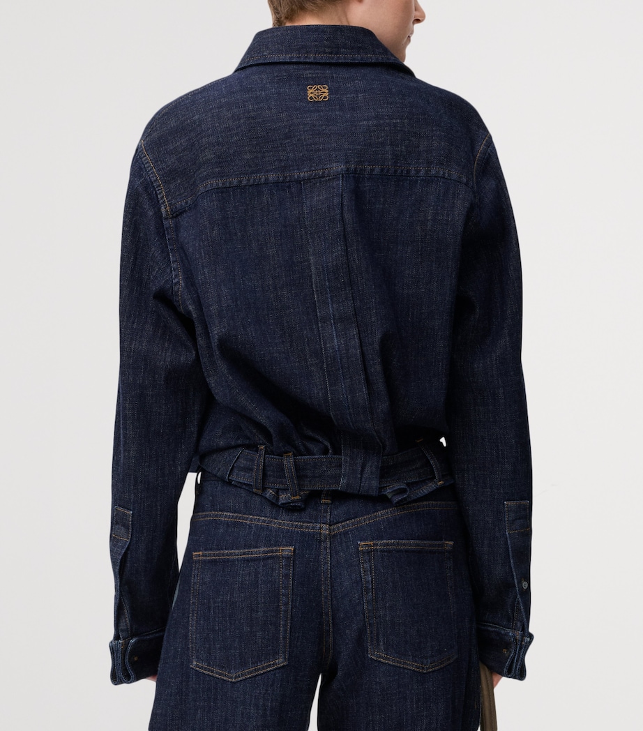 Cotton-Blend Draped Shirt INDIGO BLUE Image 4