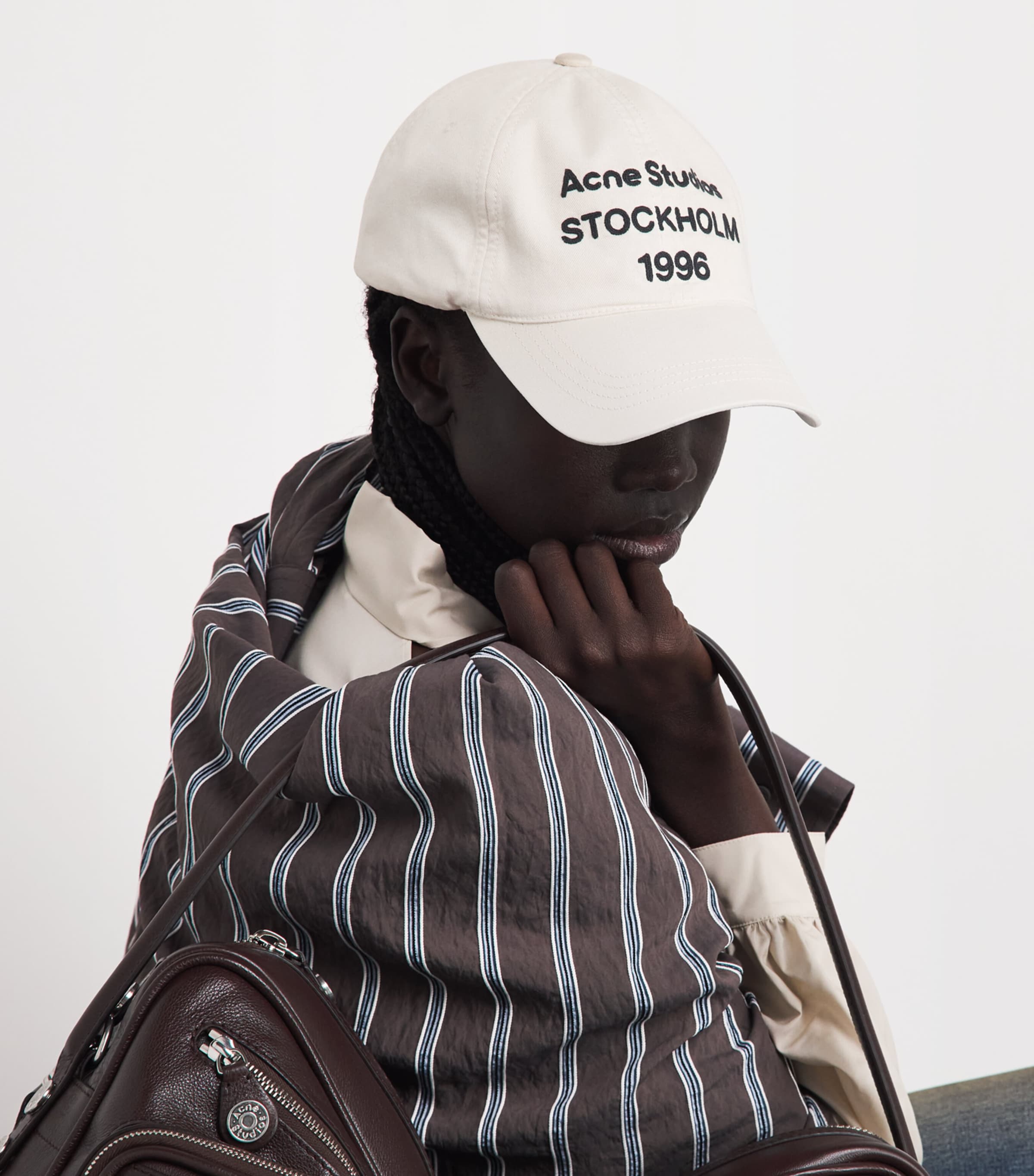 Acne Studios Cotton Logo Cap Dusty White Image 2