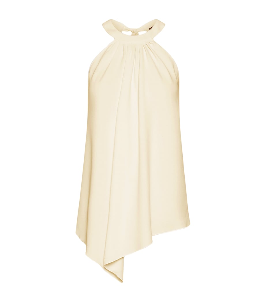 Marella Womens Satin Asymmetrical Top Wool White Image 1