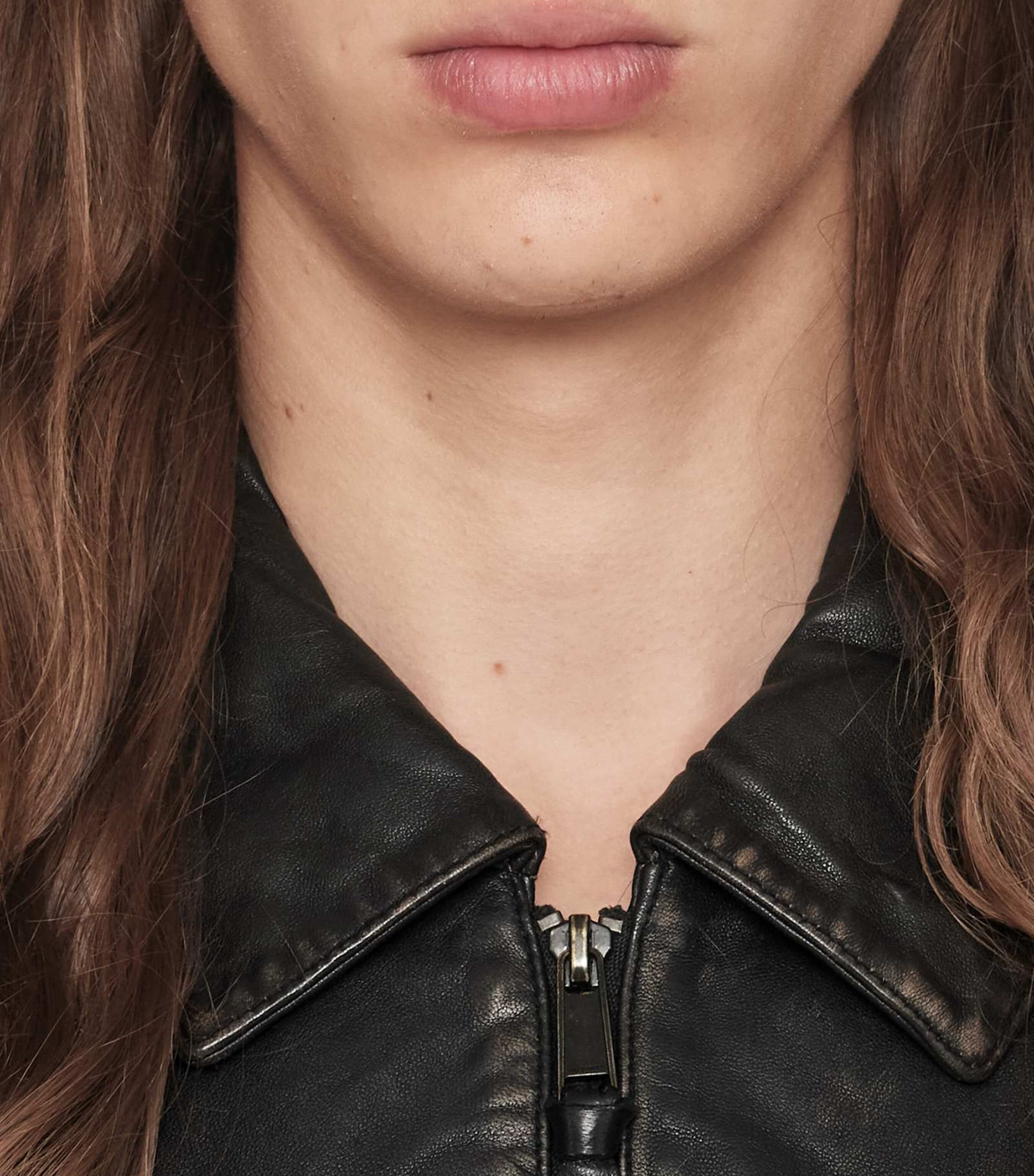 AllSaints Mens Oakland Leather Jacket Black/brown Image 8