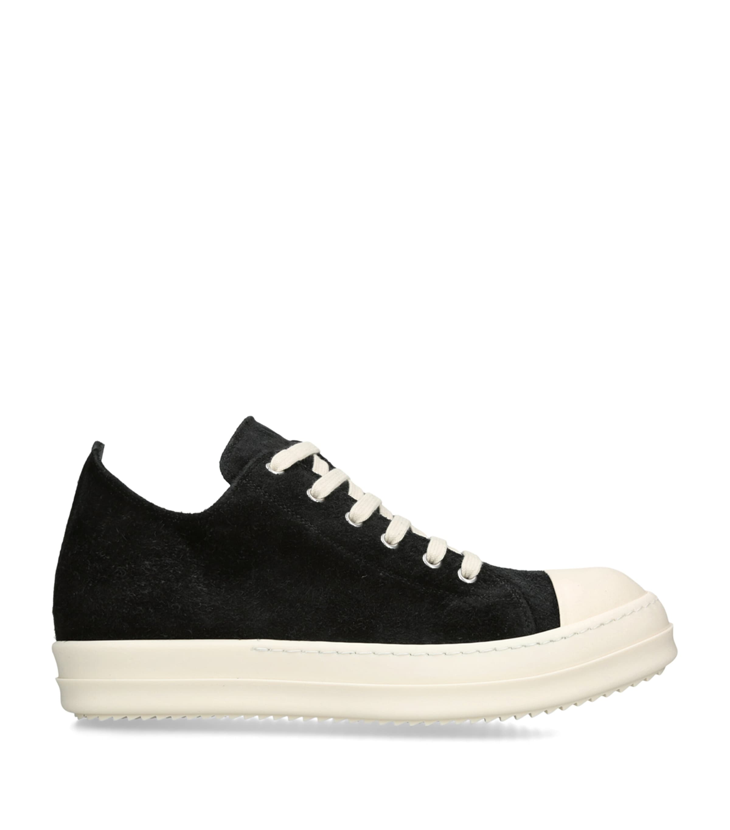 Rick Owens Suede Classic Low-Top Sneakers Black Image 1