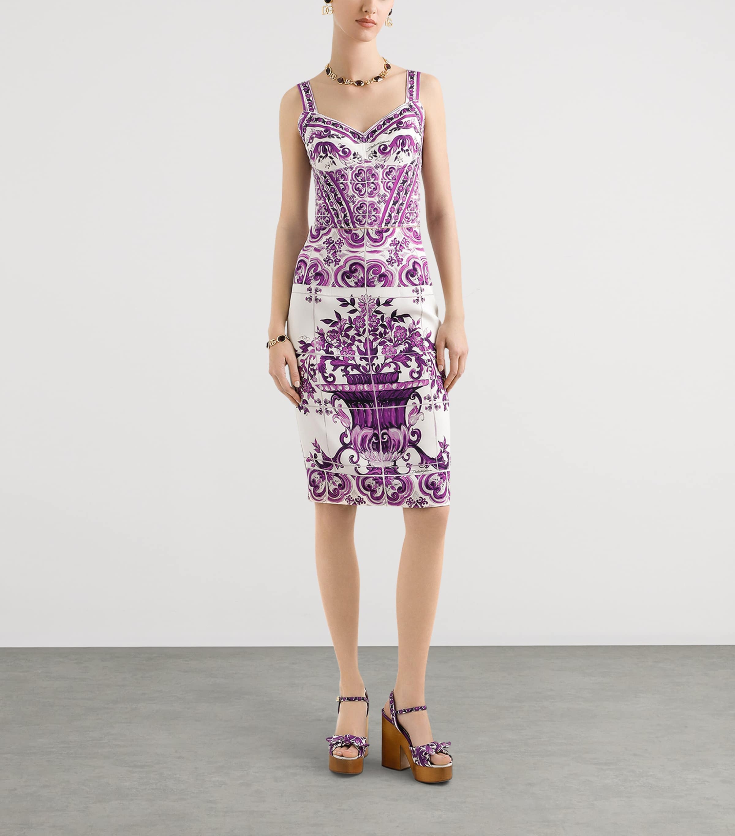 Printed Bustier Top IP3TN-MAIOLICA VIOLA Image 2