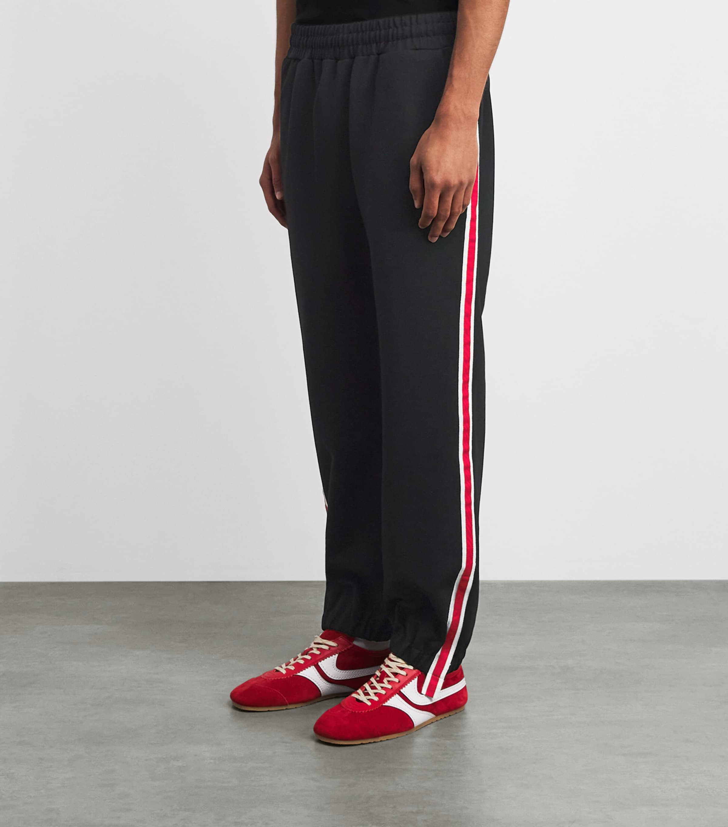 Rhude Mens Cotton-Blend Hamptons Track Sweatpants Blk/wht/red Image 4