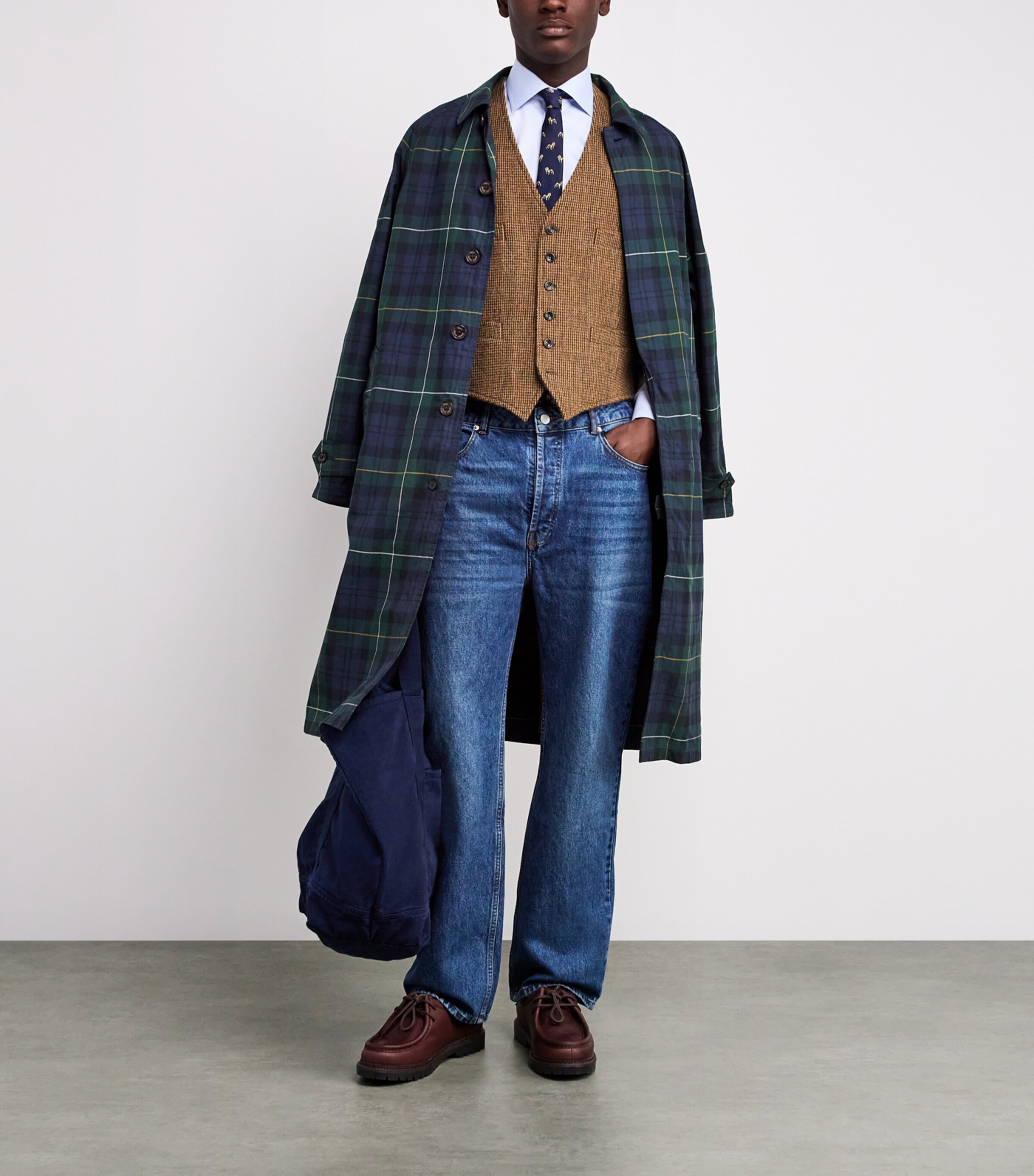 Wool Tick-Weave Tweed Waistcoat MULTI Image 2
