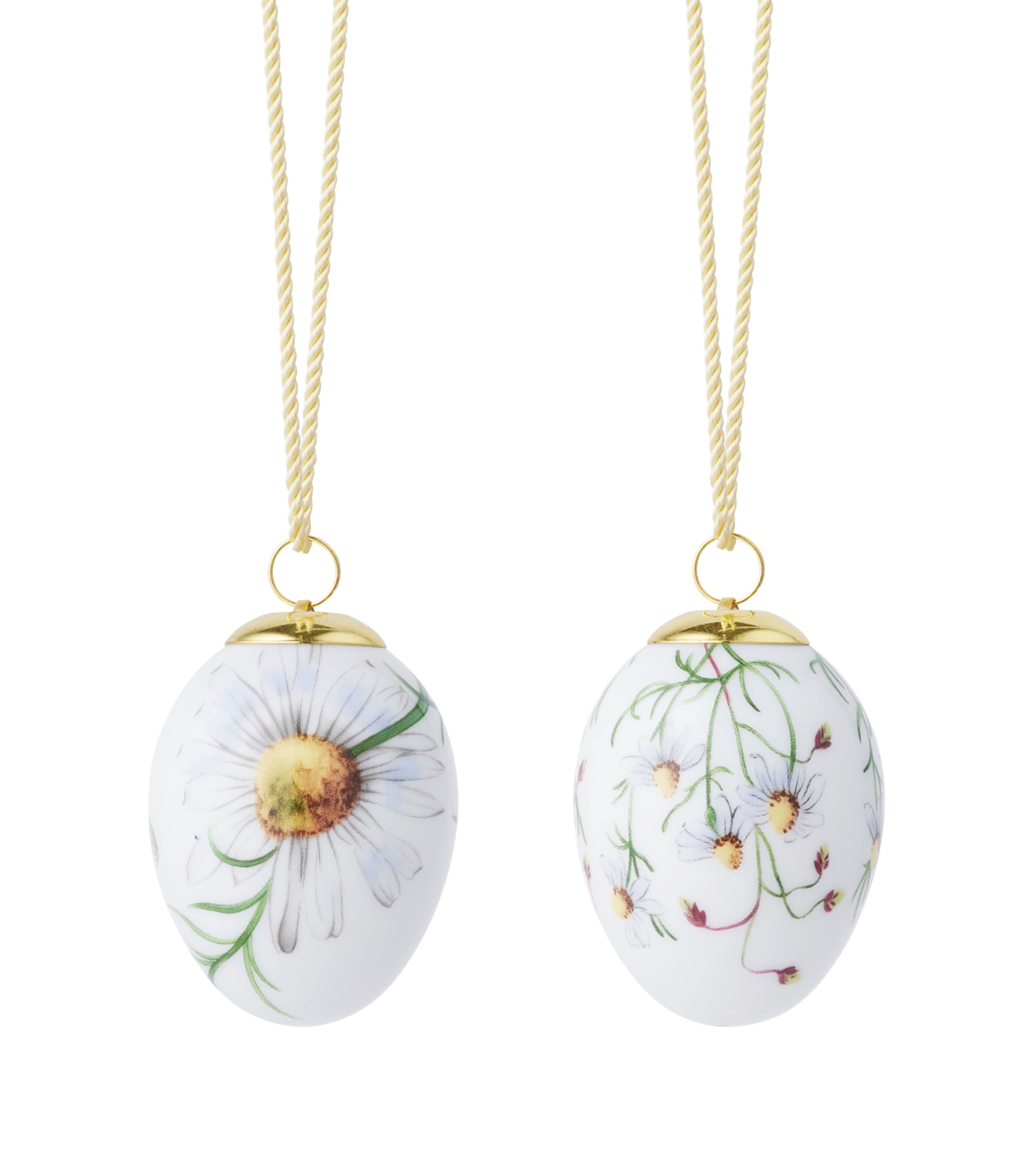 Royal Copenhagen Set of 2 Porcelain Chamomile Eggs (6cm) Image 1
