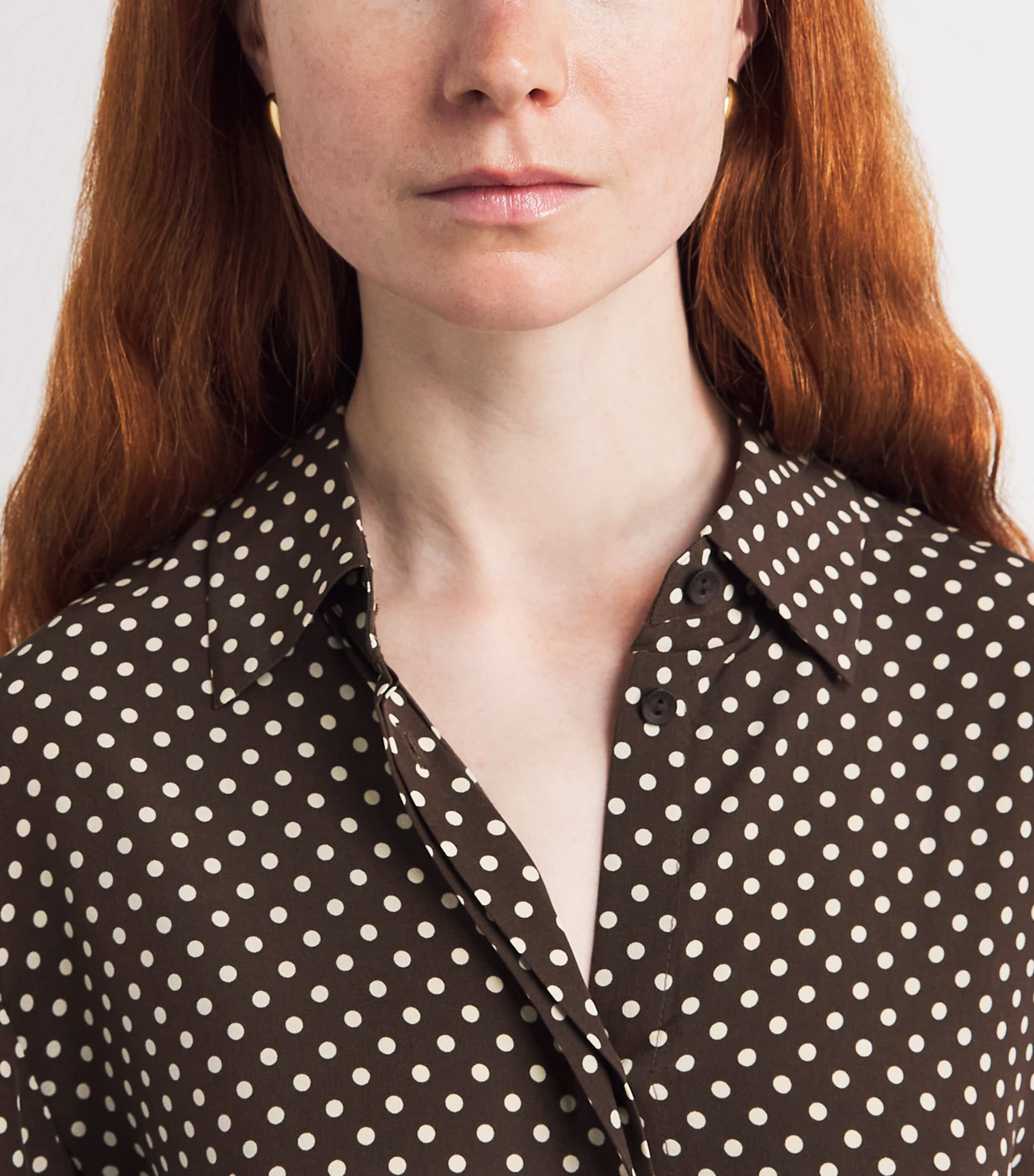 Matteau Womens Silk Polka Dot Shirt Plka Dot Plk Chc Image 3