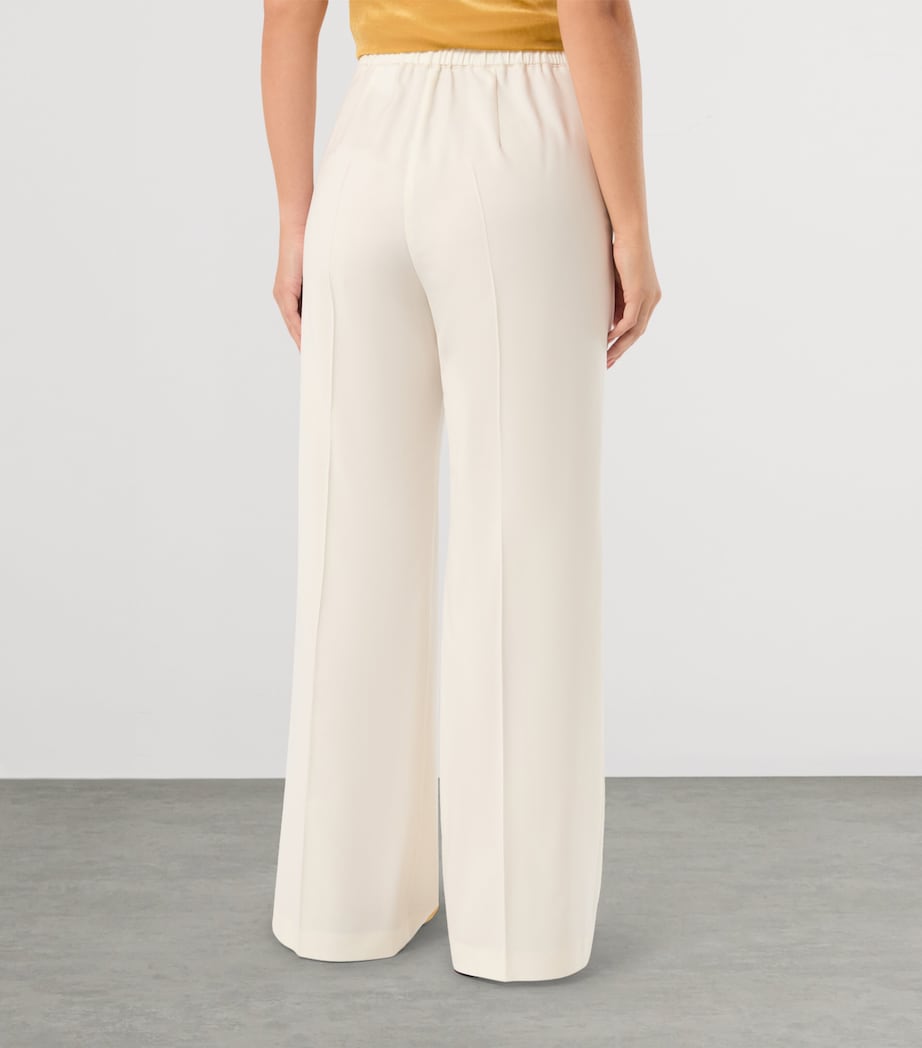 Marina Rinaldi Womens Virgin Wool Wide-Leg Trousers Ivory Image 4