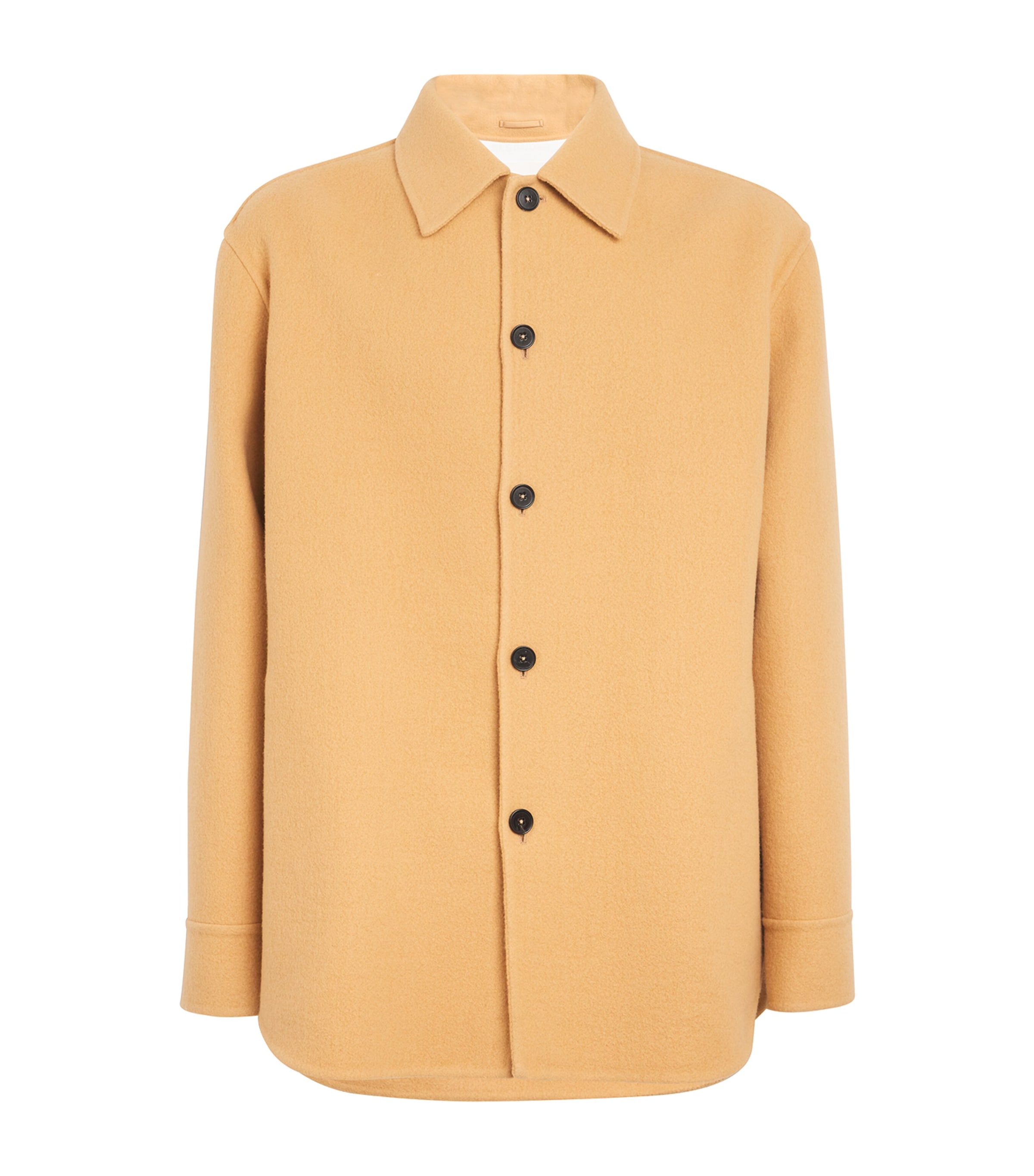 Shop Jil Sander Wool Shirt Jacket In Brown