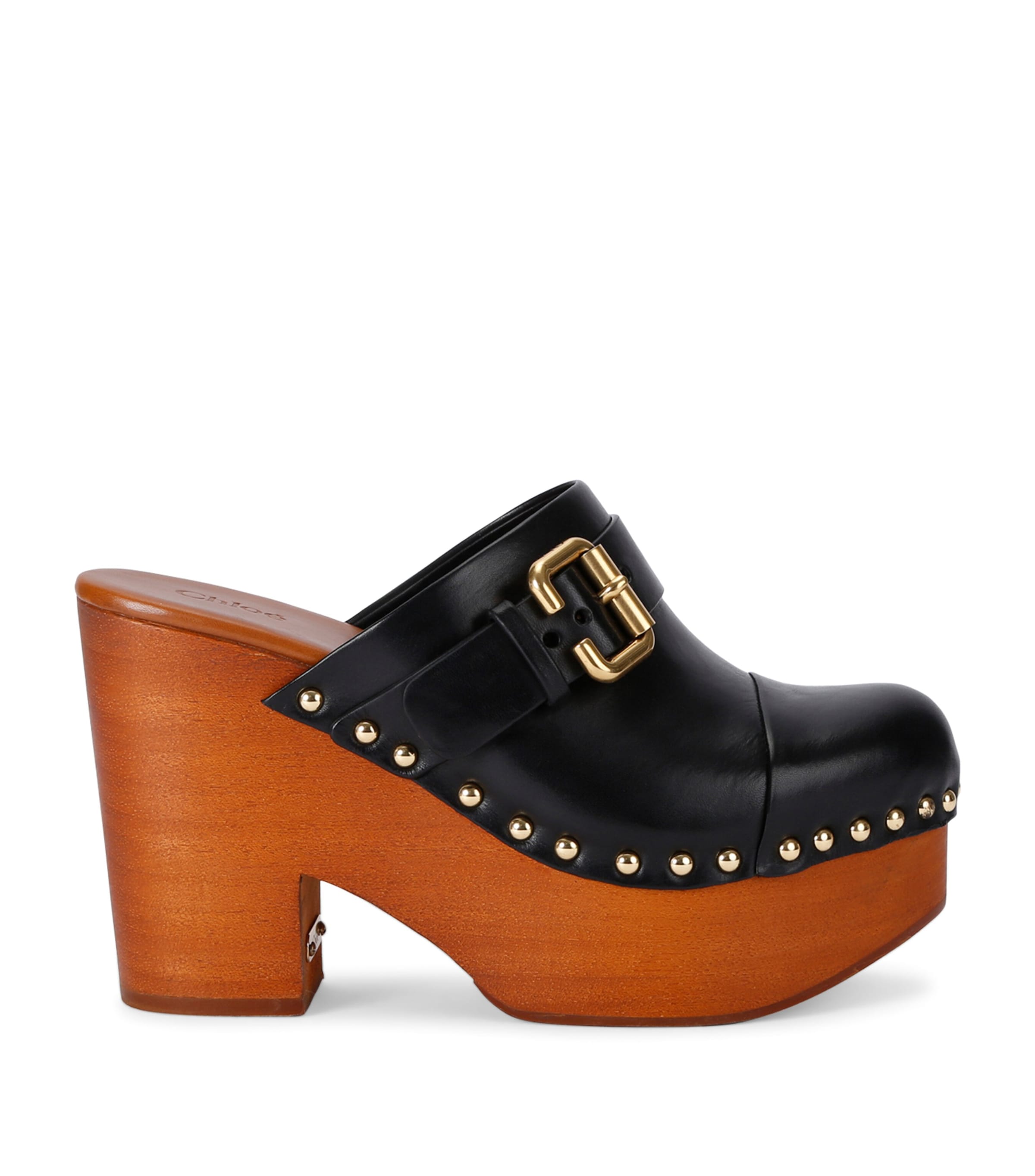 Shop Chloé Leather Jeannette Heeled Mules 110 In Black