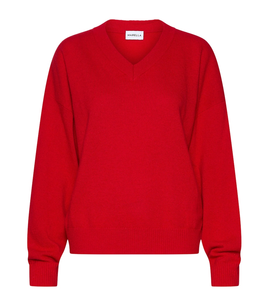 Marella Womens Wool-Cashmere Sweater Red Image 1