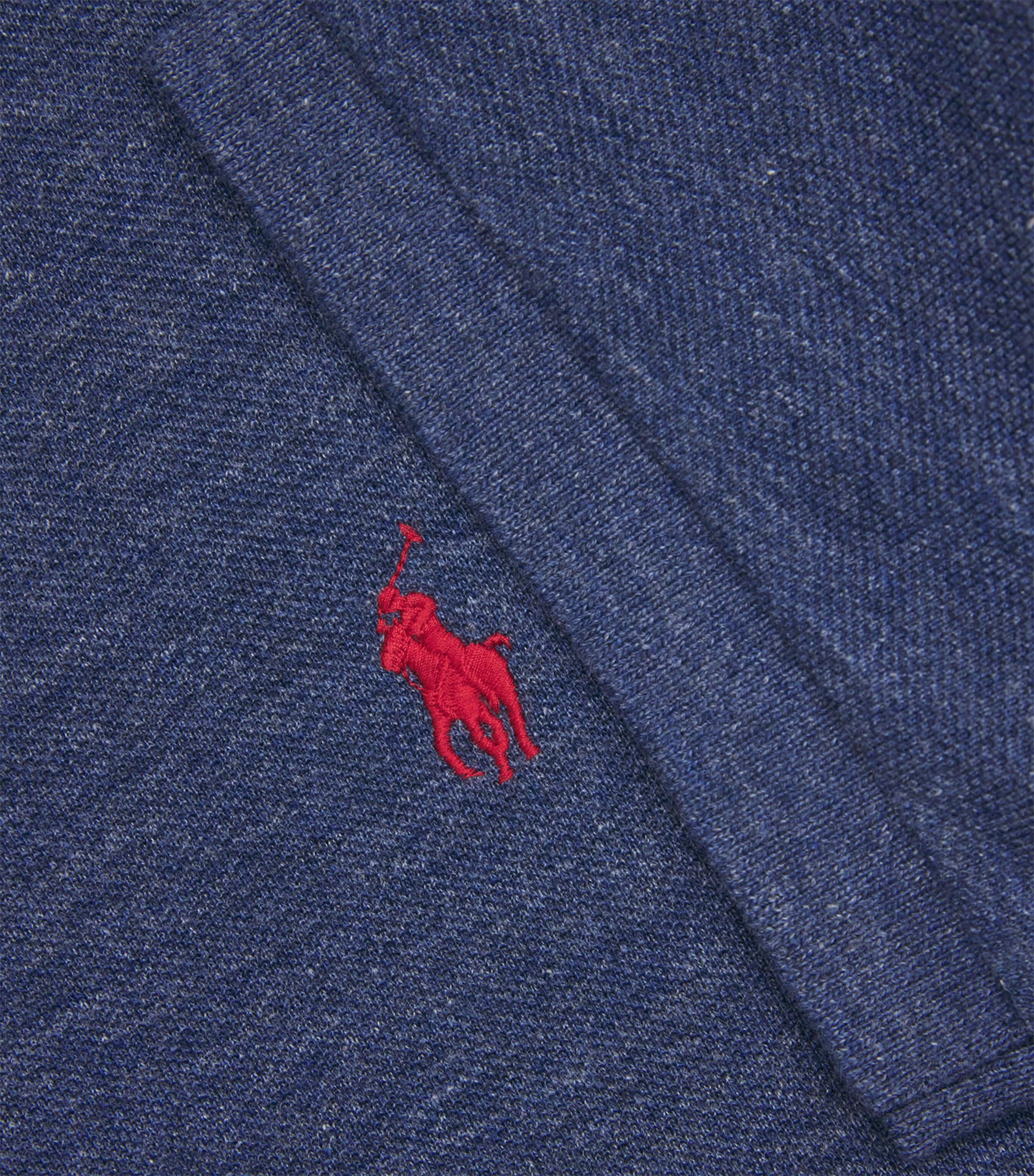 Polo Ralph Lauren Mens Cotton Mesh Slim-Fit Polo Shirt Royal Blue Heather Image 5