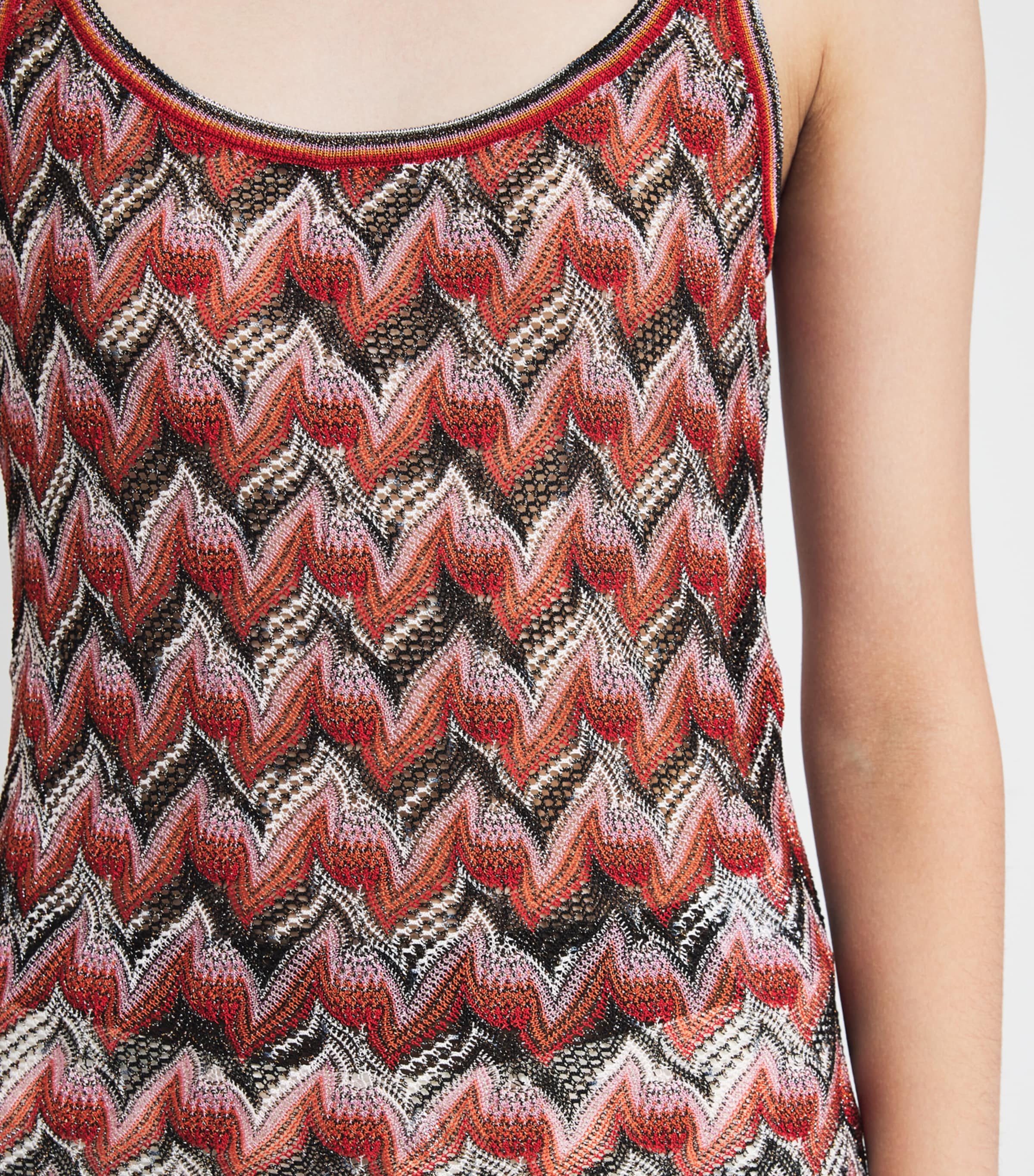 Swirl Zigzag Tank Top S4175 RED/BLACK Image 6