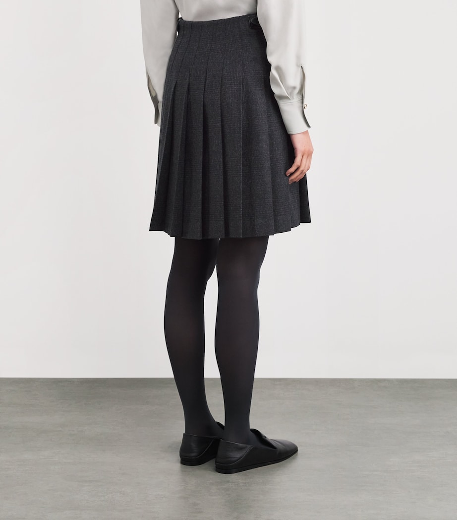x Le Kilt Wool-Cashmere Tailored Mini Skirt RU7750 CHARCOAL GREY Image 4