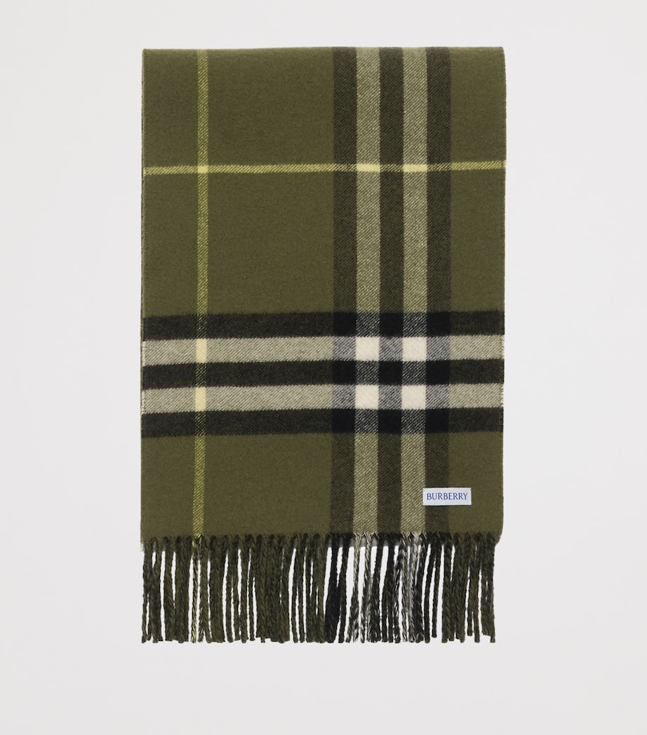 Burberry Cashmere Reversible B Shield Scarf Pea Green Image 2