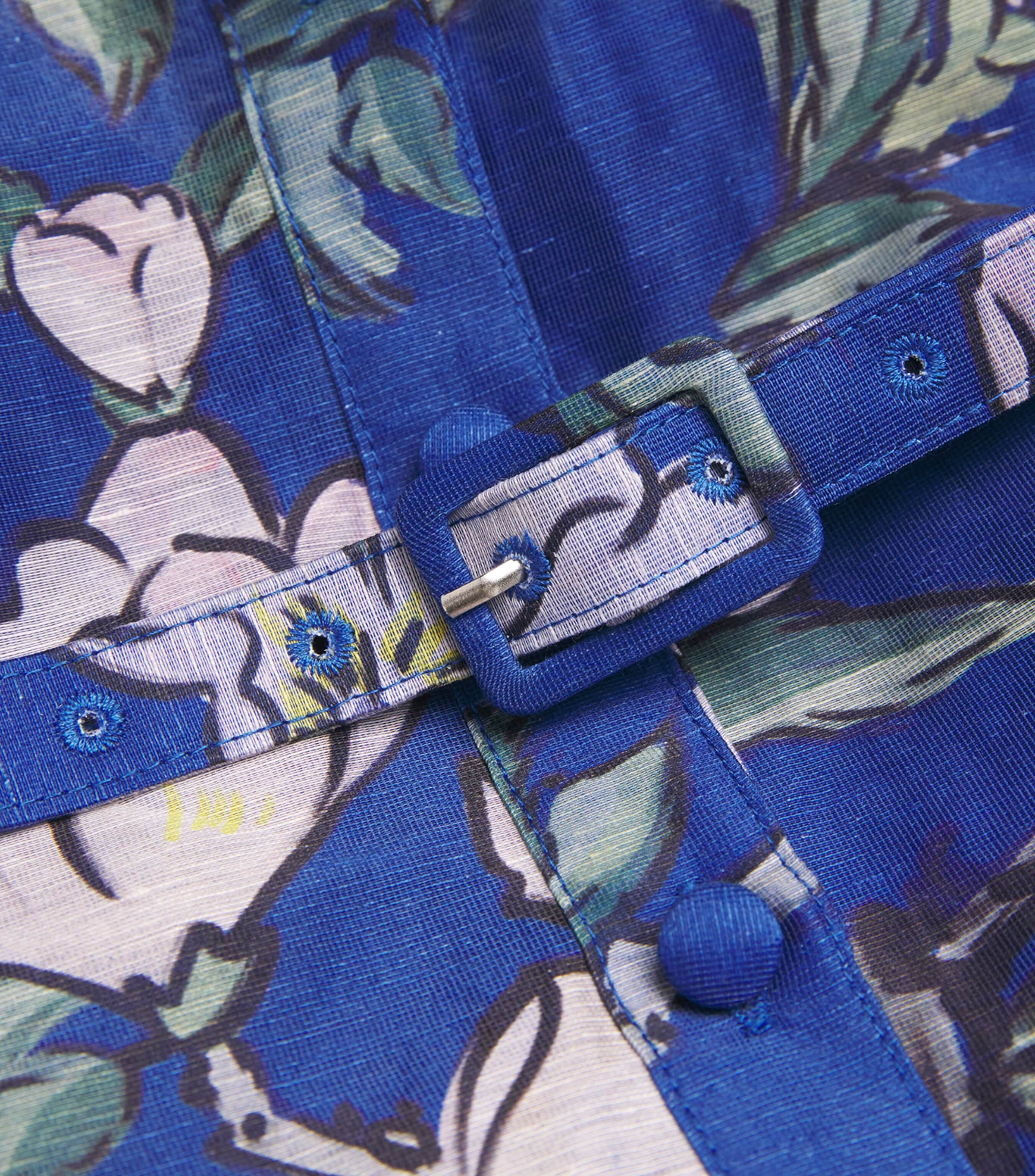 Linen-Blend Floral Katrina Midi Dress MDNGHT MAGNOLIA PRNT Image 5