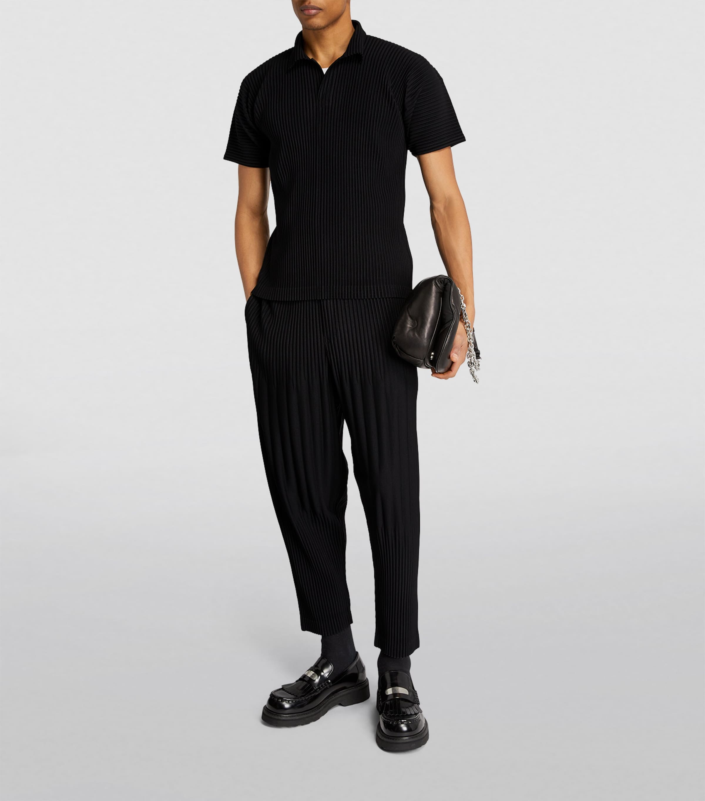 Pleated Polo Shirt 15 BLACK Image 2