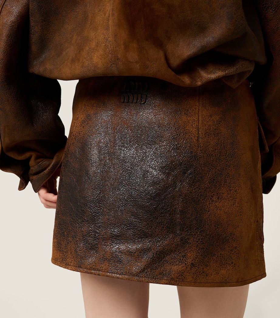 Waxed Suede Mini Skirt F0046 Image 6