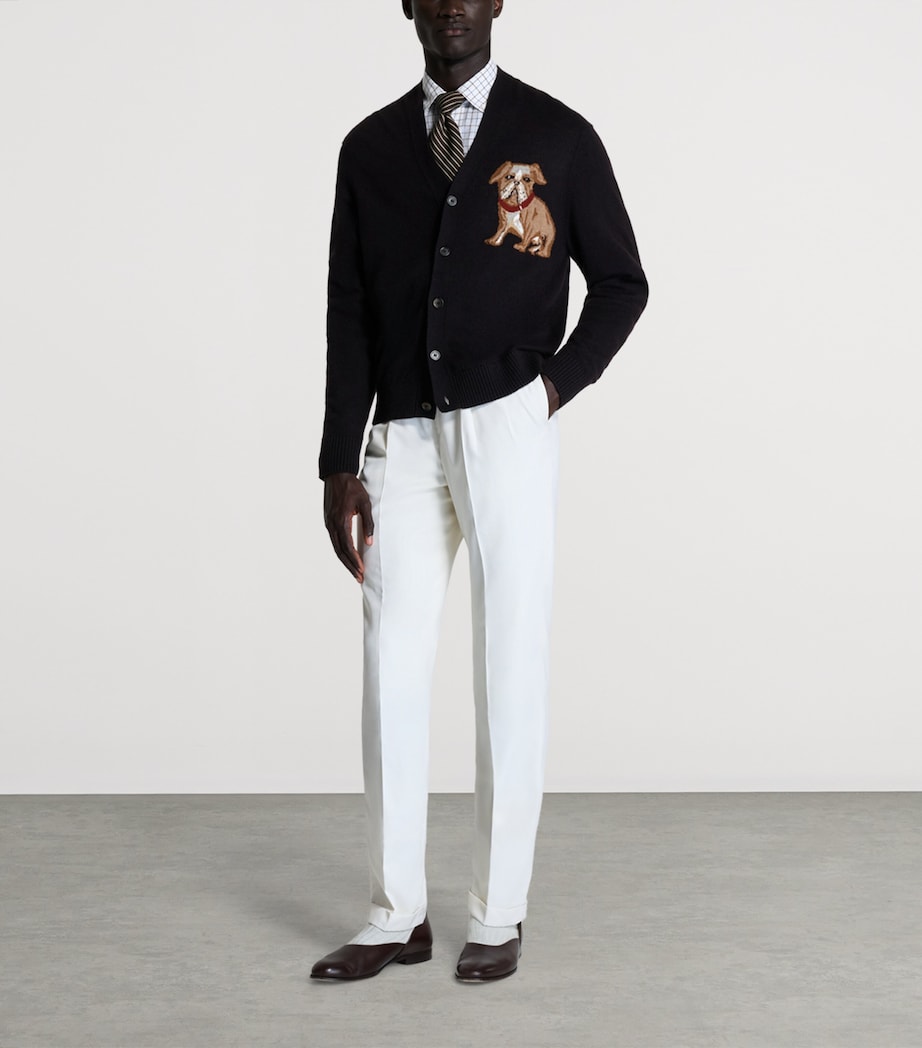 Dunhill Mens Wool Double-Pleated Formal Trousers Image 2