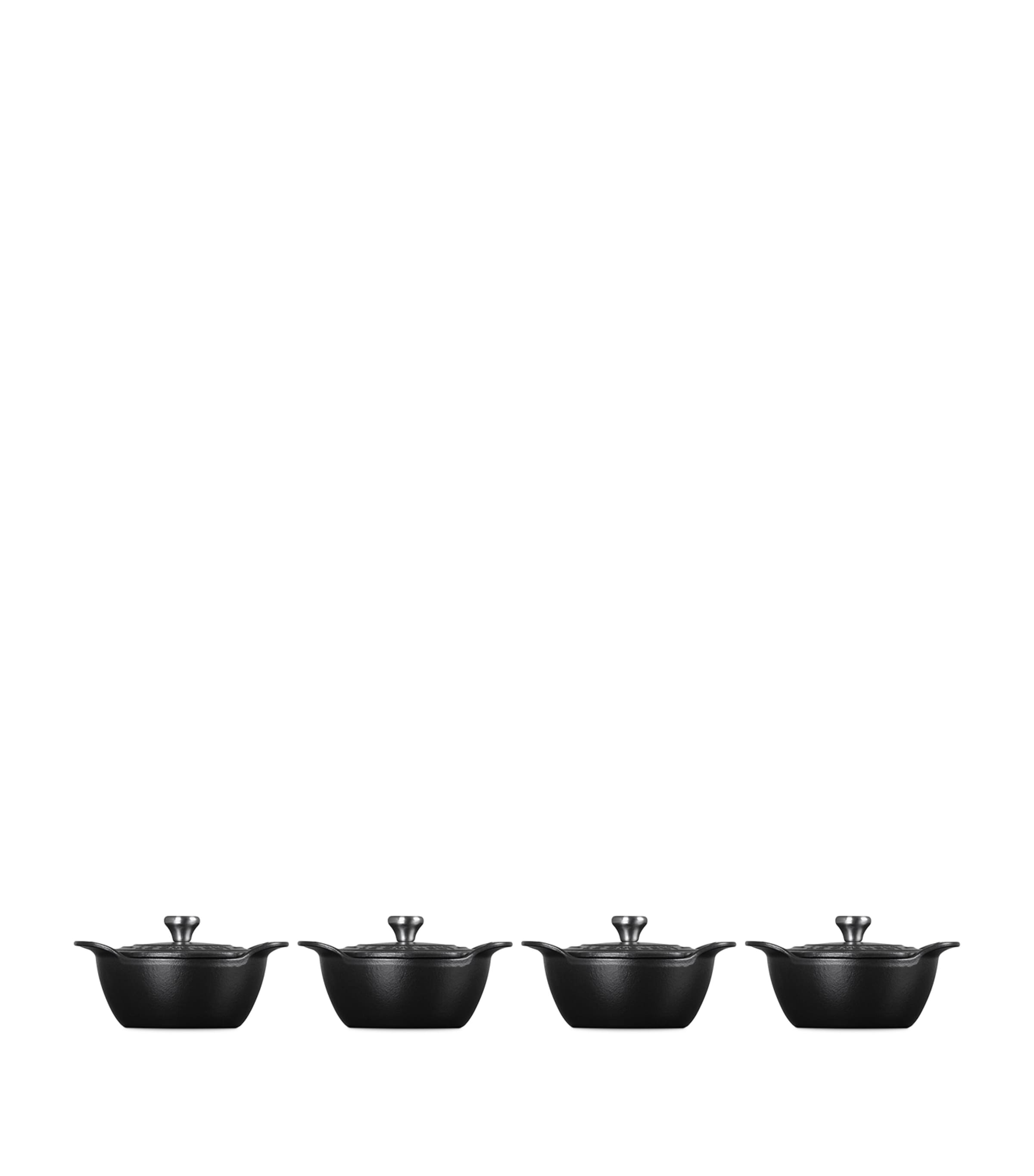 Set of 4 Cast Iron Gourmand Mini Cocottes (11cm) NO COLOUR Image 4