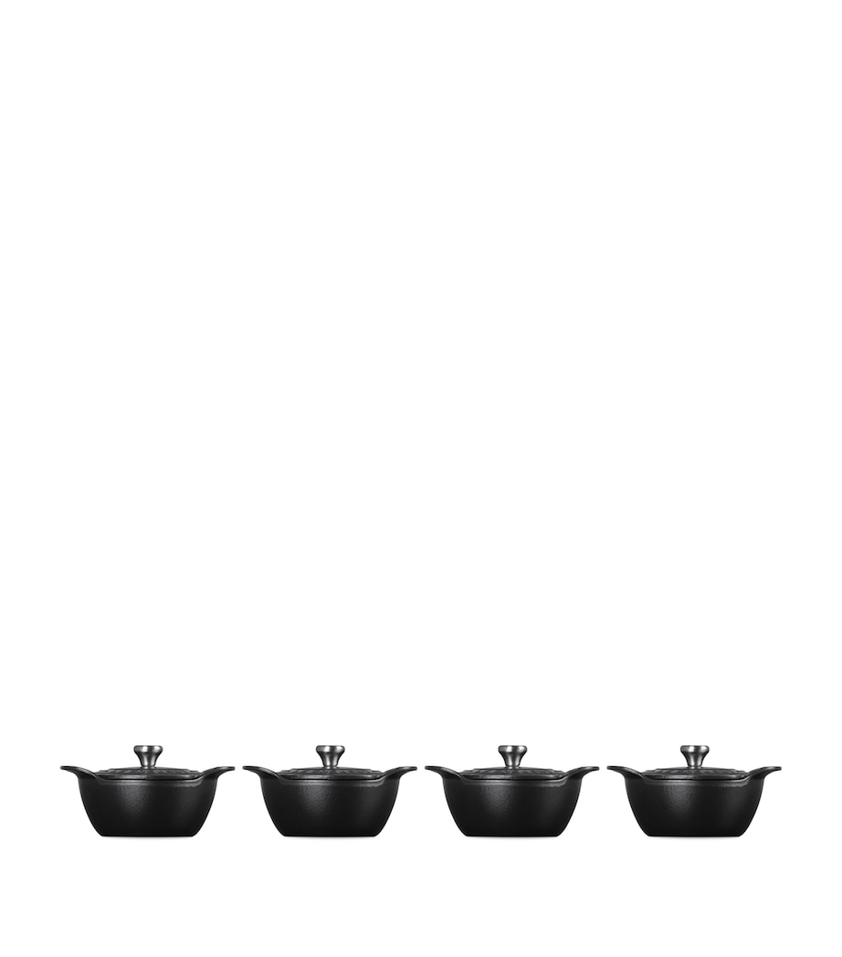 Set of 4 Cast Iron Gourmand Mini Cocottes (11cm) NO COLOUR Image 4