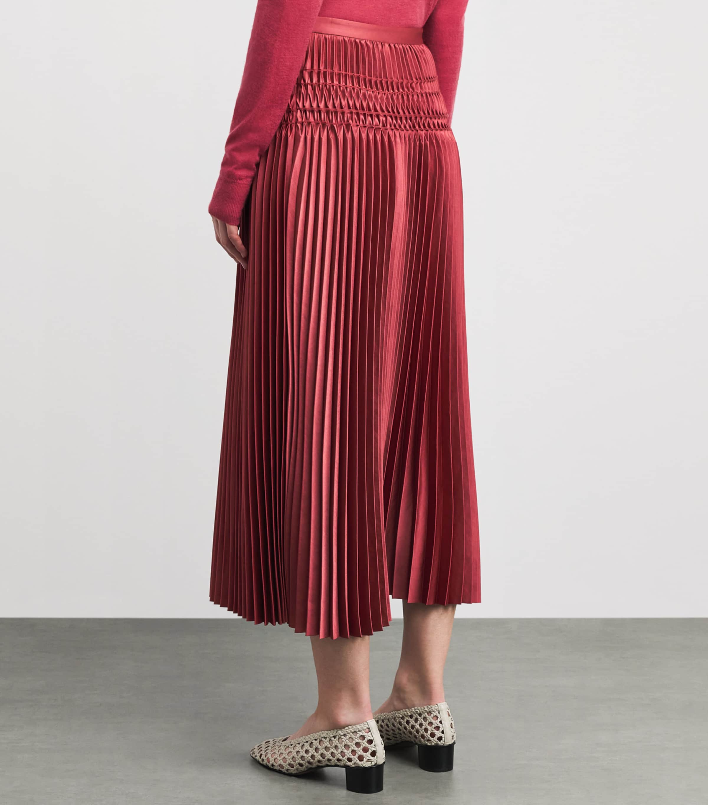 Hayes Pleated Midi Skirt MULBERRY Image 4