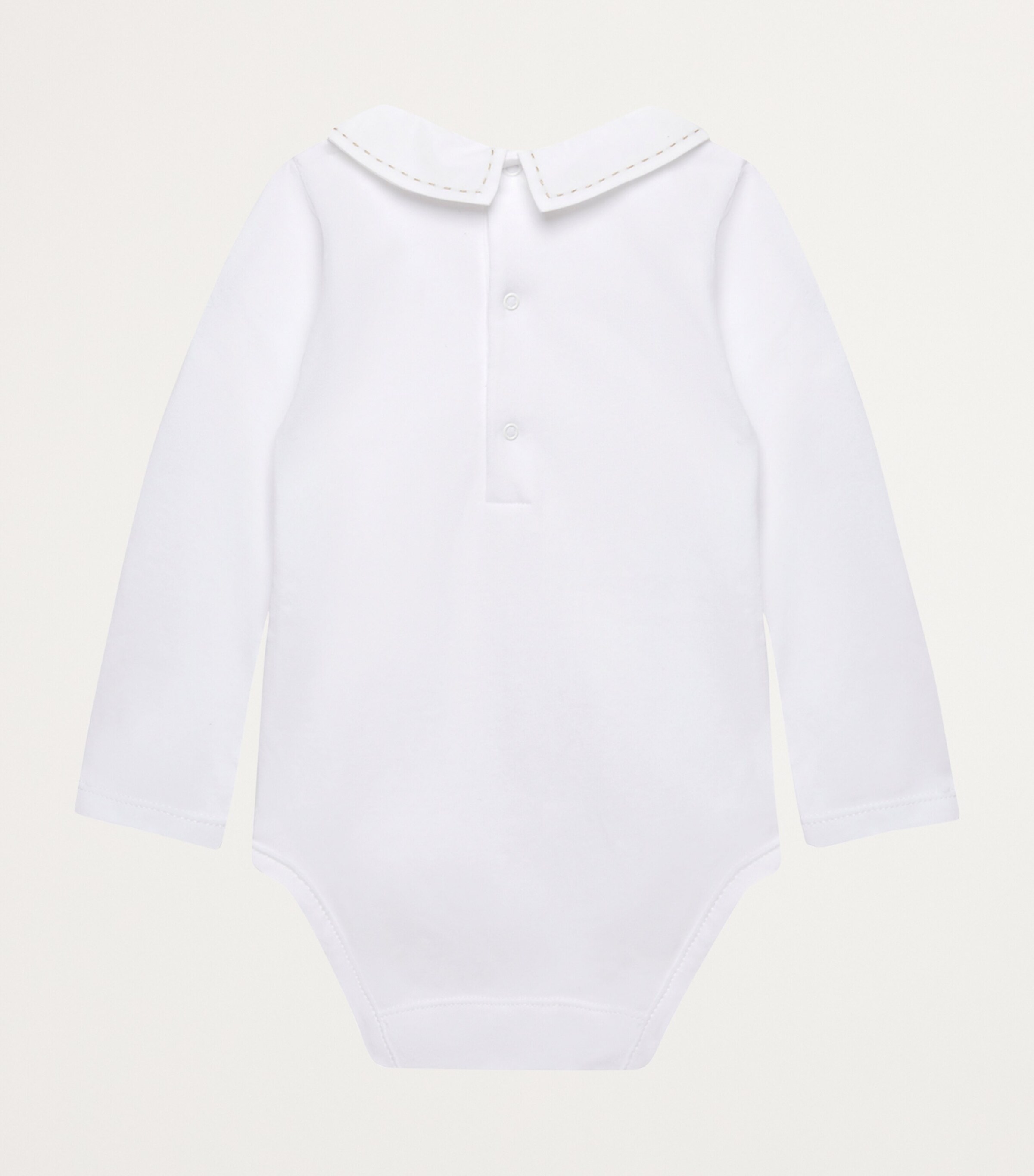 Cotton Monty Bodysuit (3-24 Months) WHITE/OATMEAL Image 2