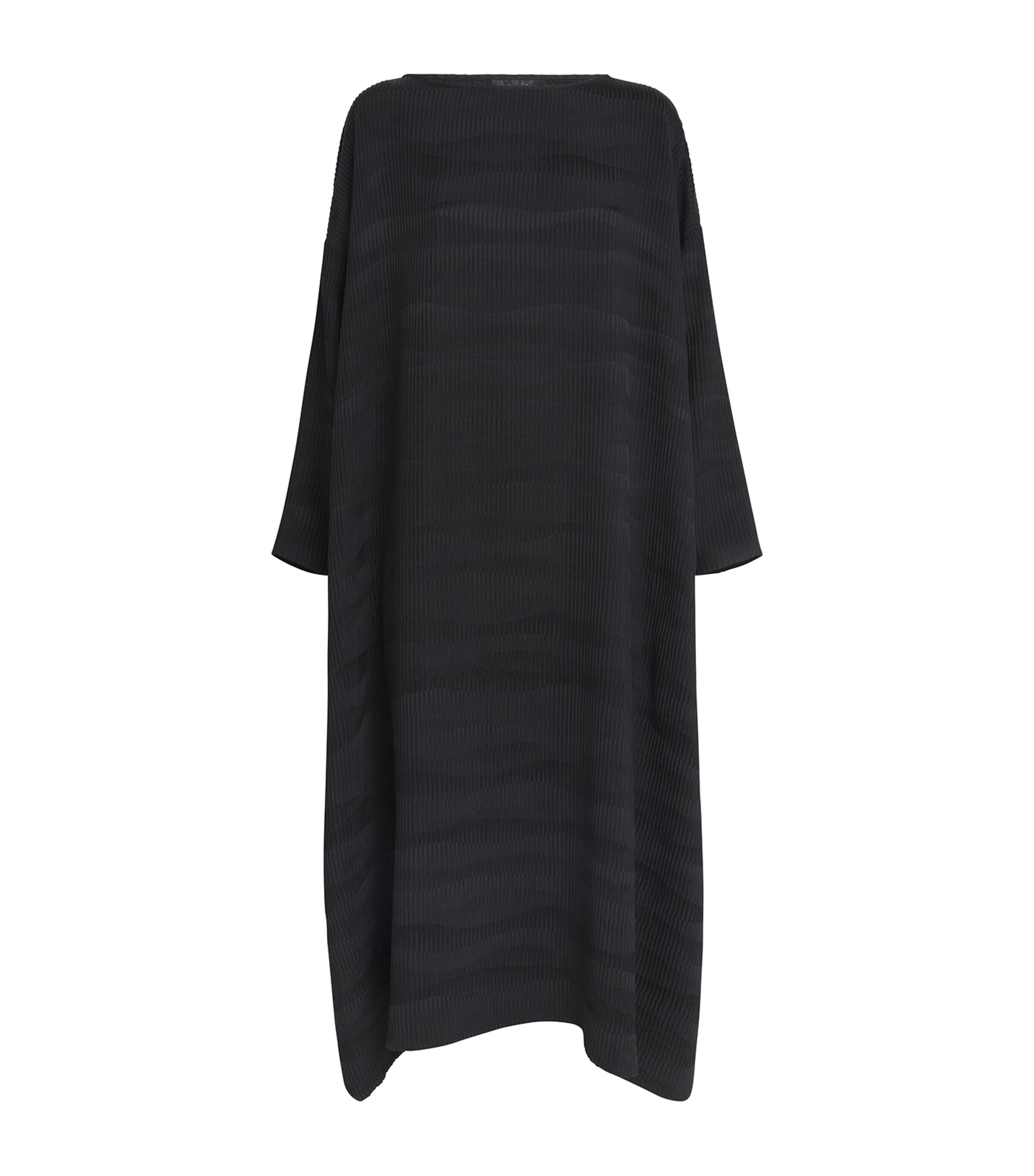 Shop Eskandar Silk A-line Scoop-neck Midi Dress In Black