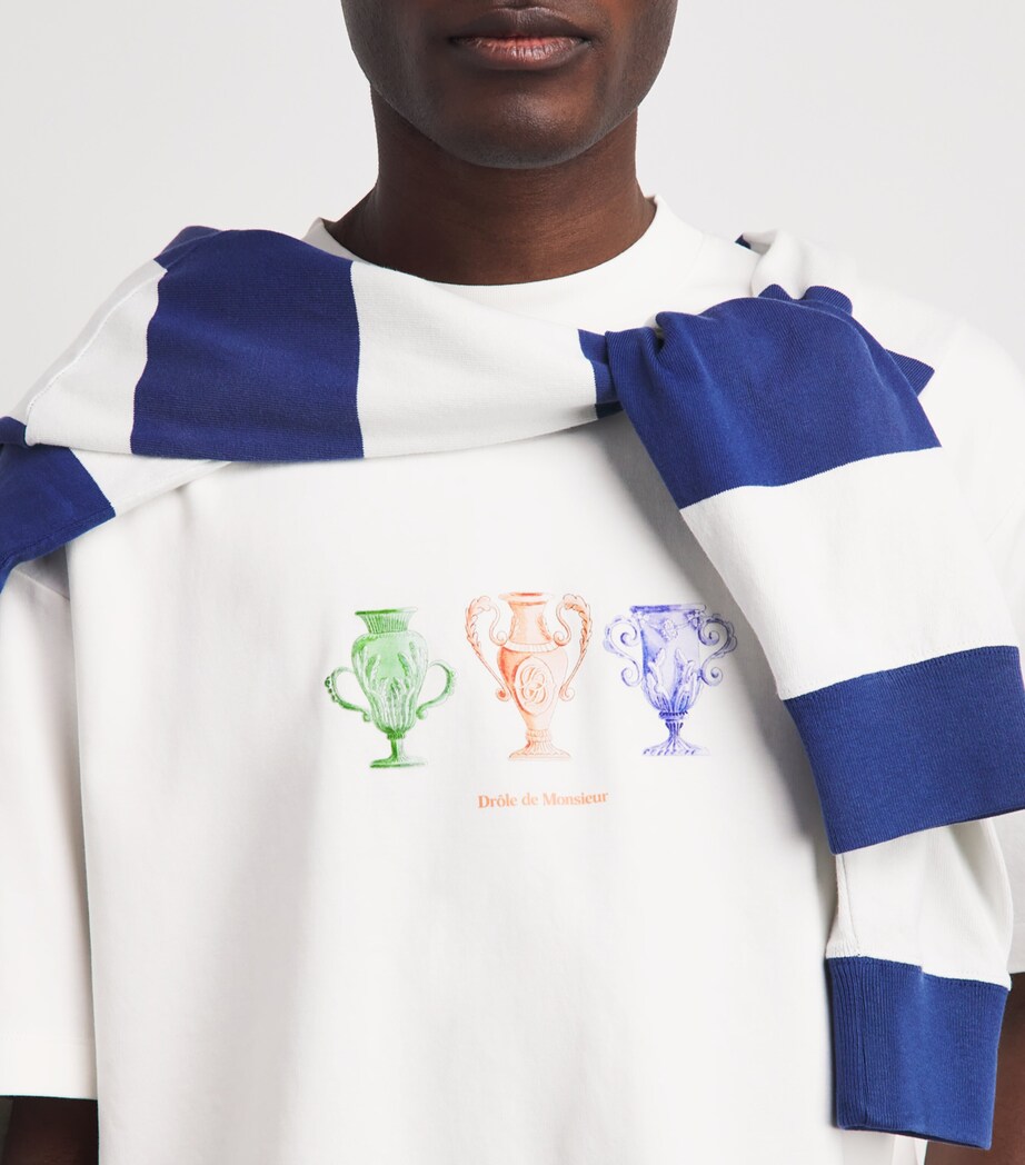 Drôle de Monsieur Cotton Signature T-Shirt Off White Image 3