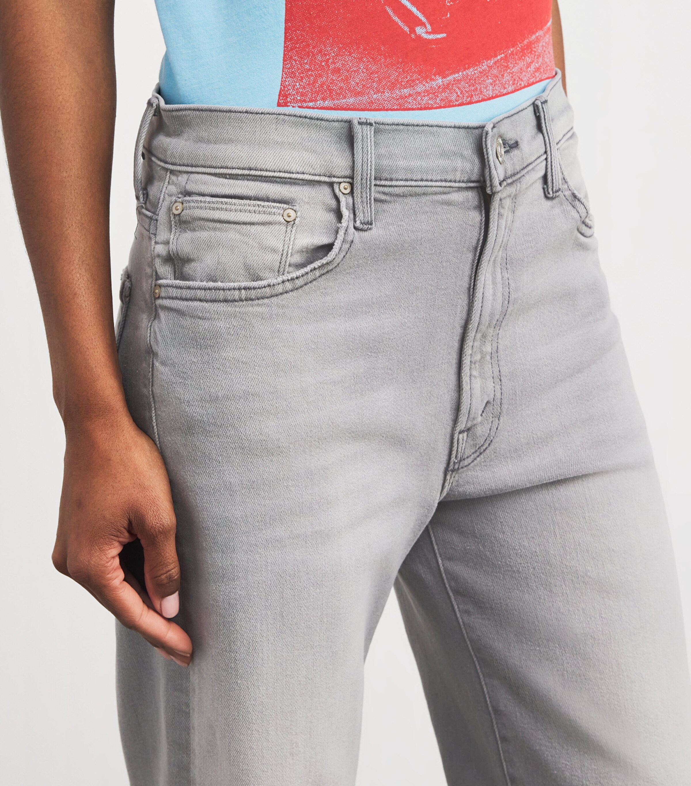 MOTHER Womens The Dodger Flood Wide-Leg Jeans Noted Image 6