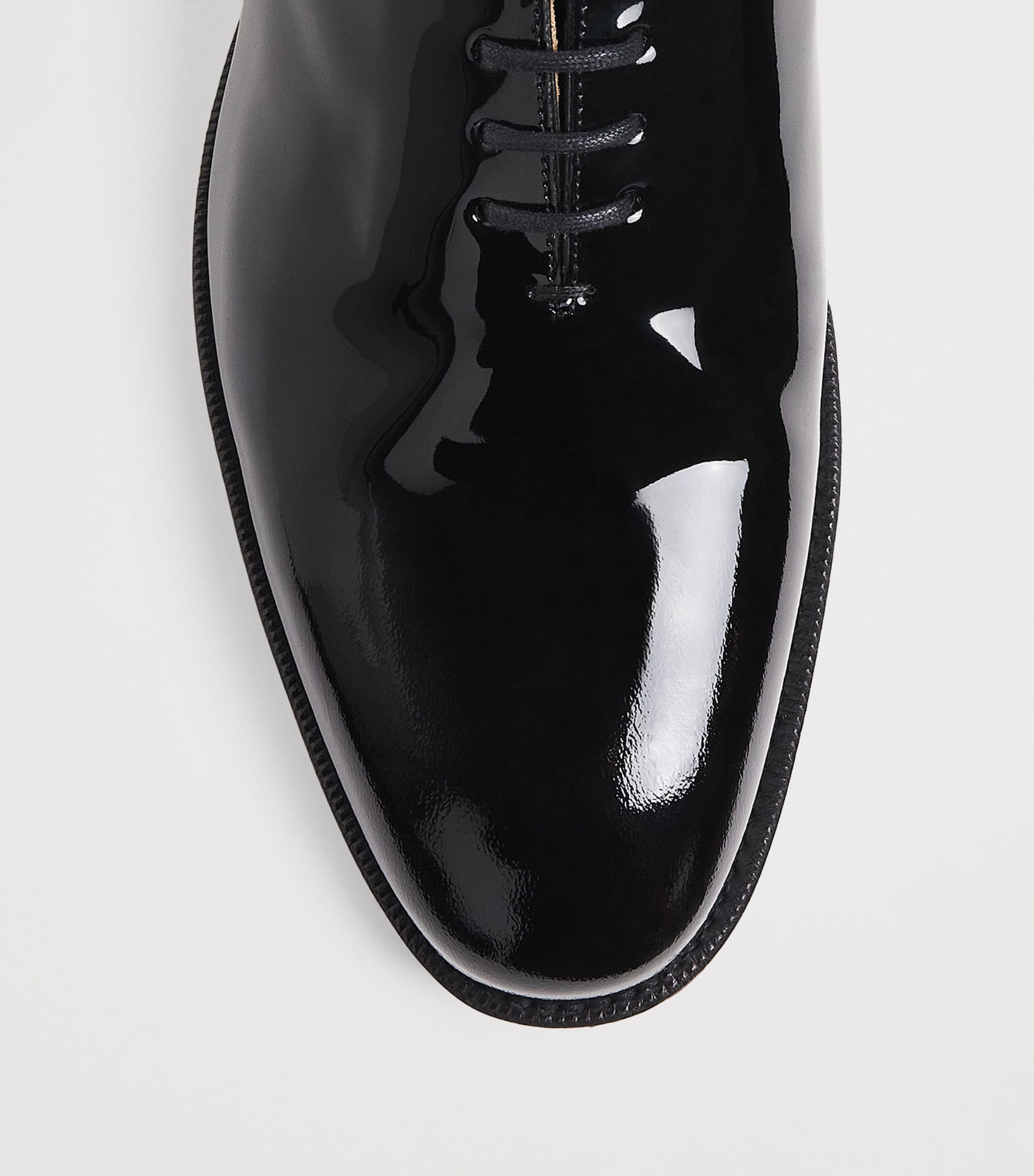 Patent Leather Whole Cut Oxford Shoes BLACK Image 5