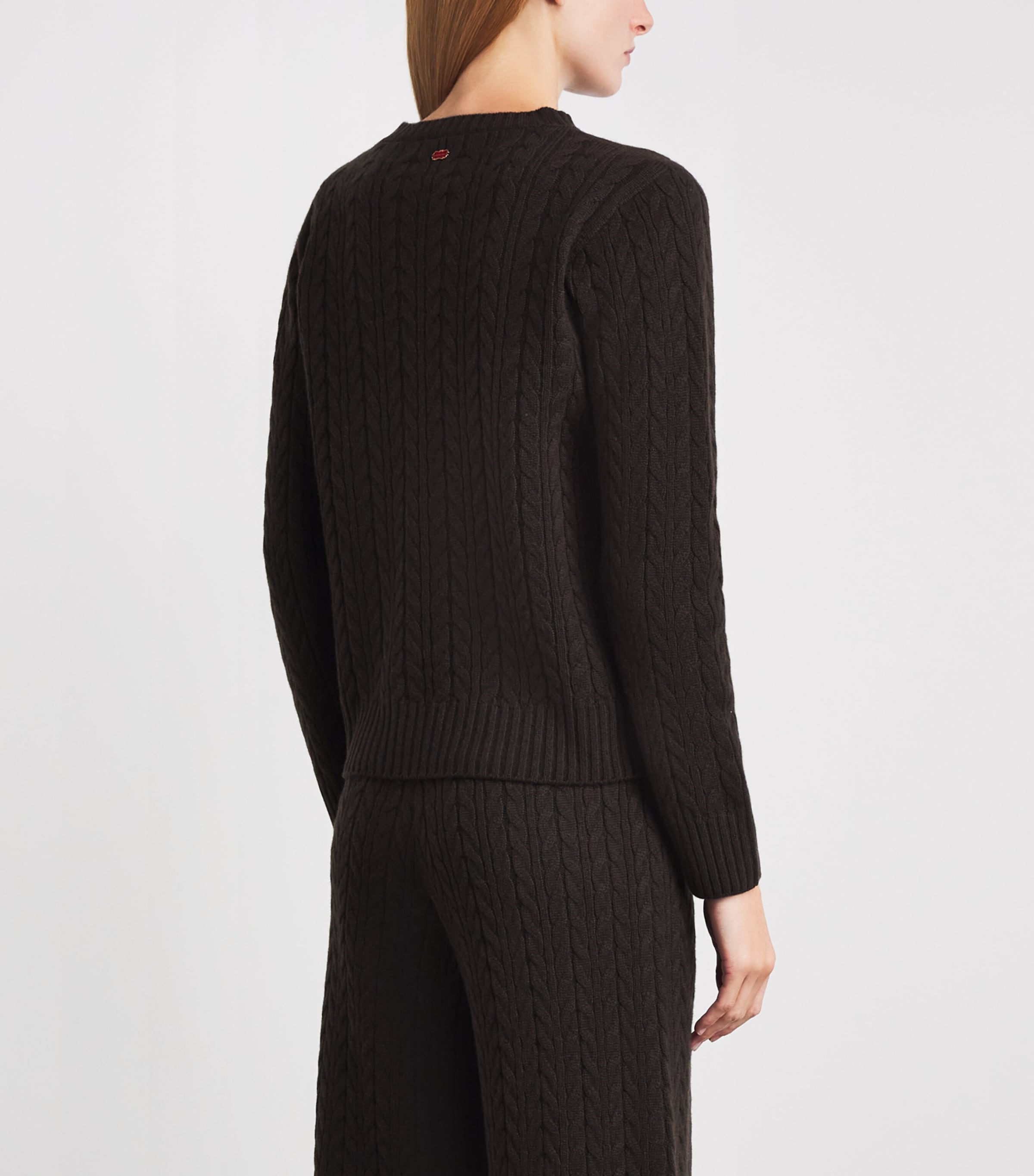 Agnona Womens Cashmere Lipstick Sweater Dark Brown Ebony Image 5