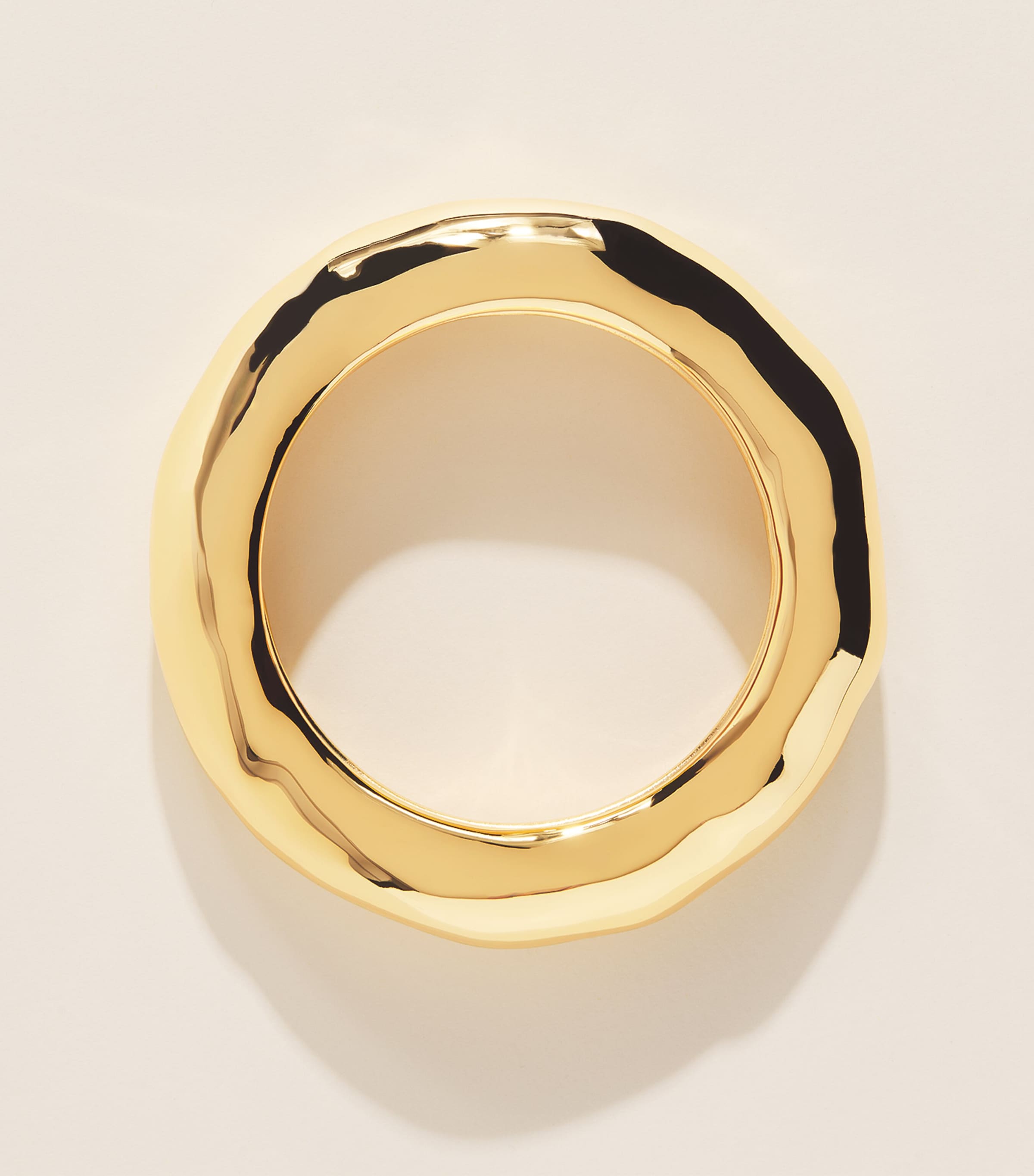 Alexis Bittar Large Gold-Plated Molten Wide Bangle No Stones Gold Image 3