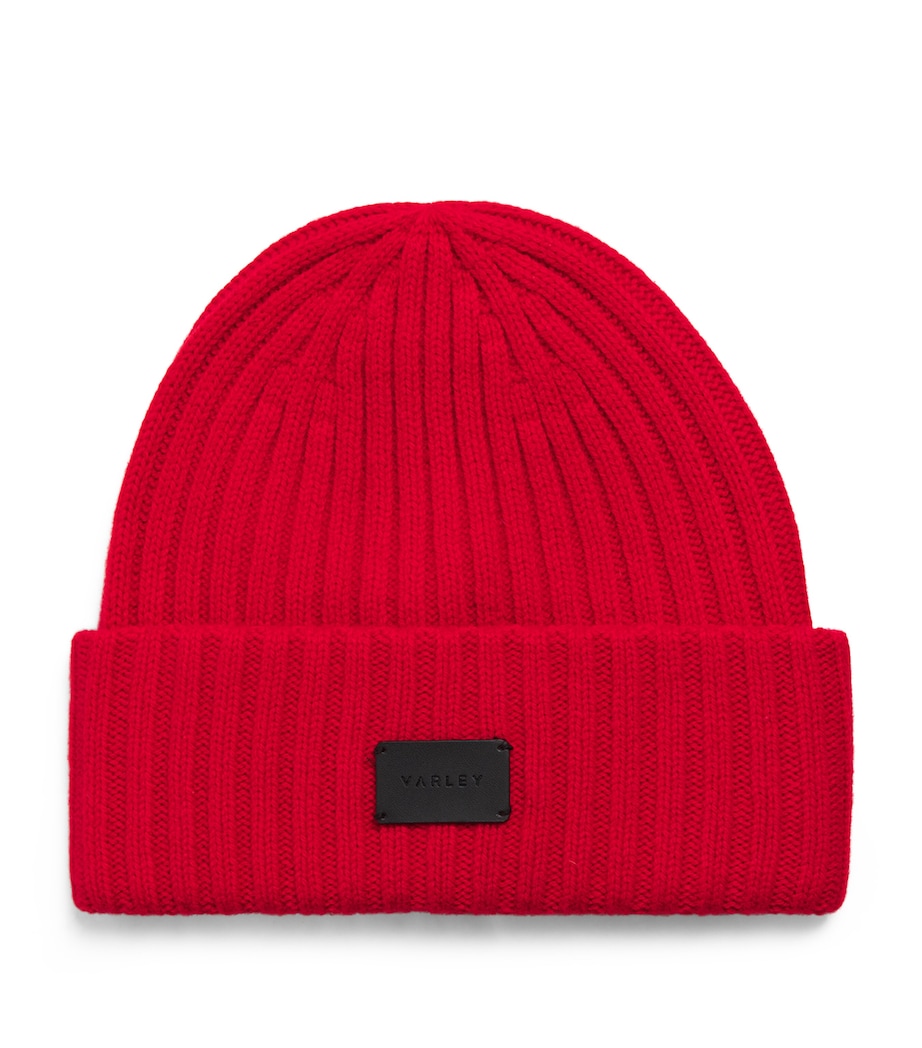 Merino Wool-Blend Chunky Elva Beanie RED DAHLIA Image 1