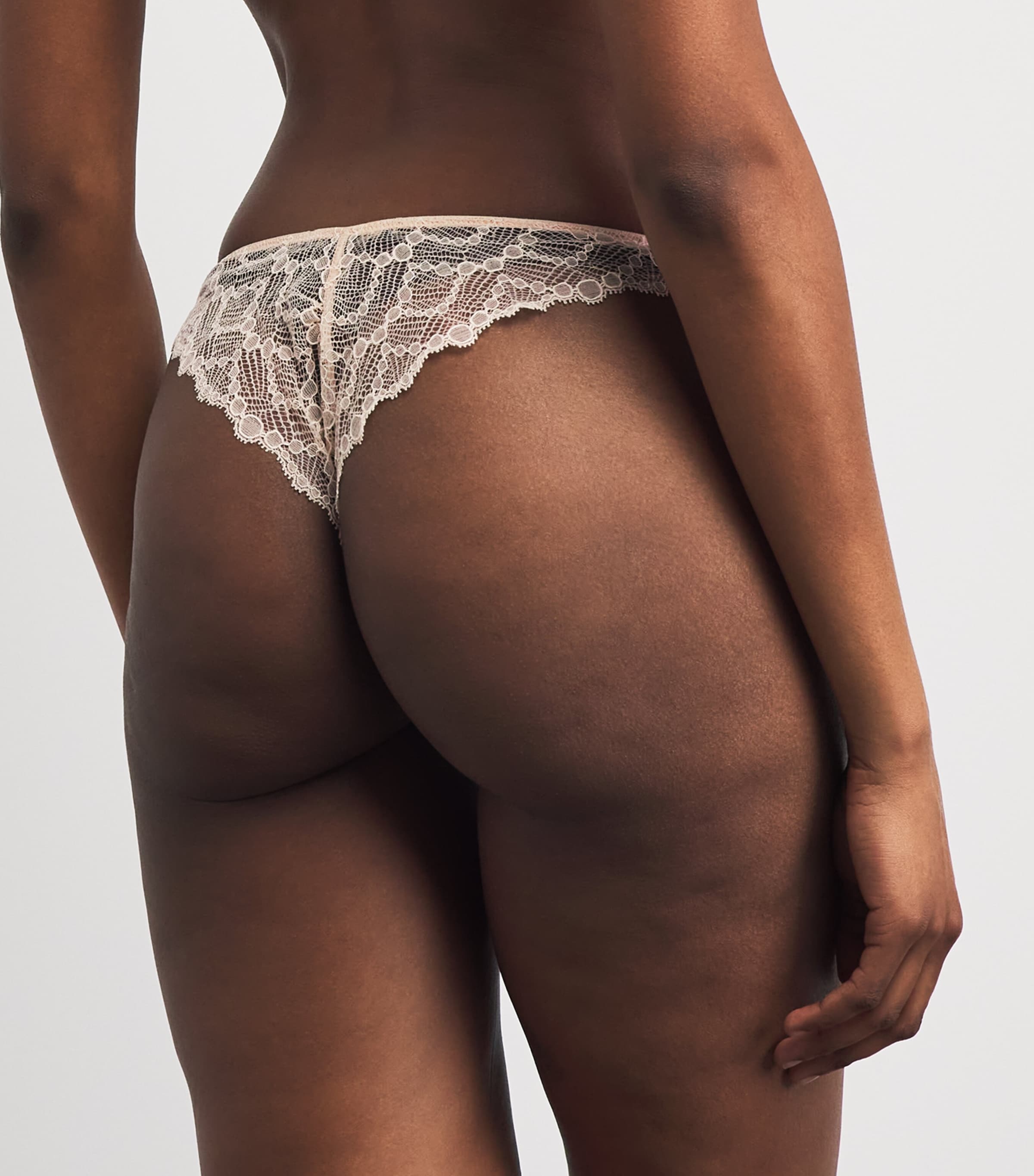 Kiki de Montparnasse Womens Lace Mon Cheri Thong Blush Image 3